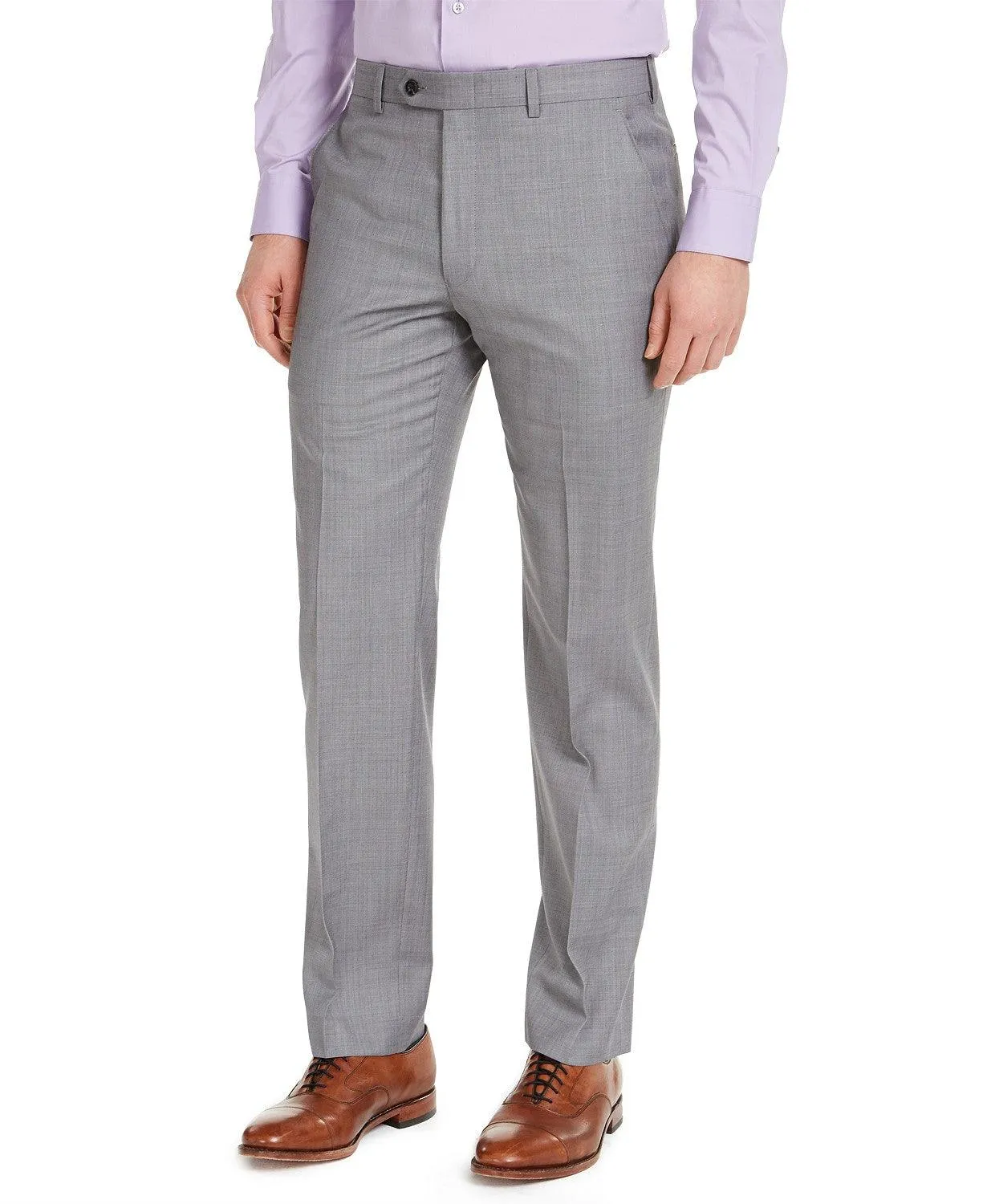Michael Kors Men's Classic Fit Airsoft Suit Dress Pants Grey Sharkskin 30 x 32