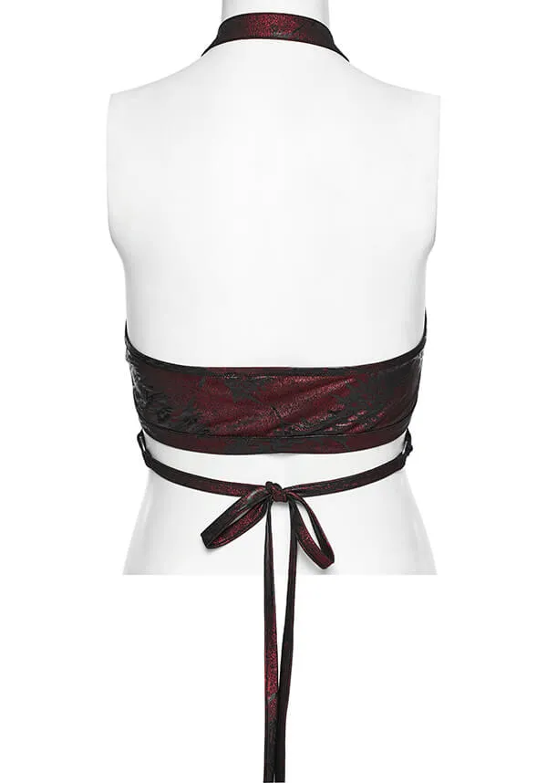 Minerva [Black/Red] | WRAP HALTER TOP*