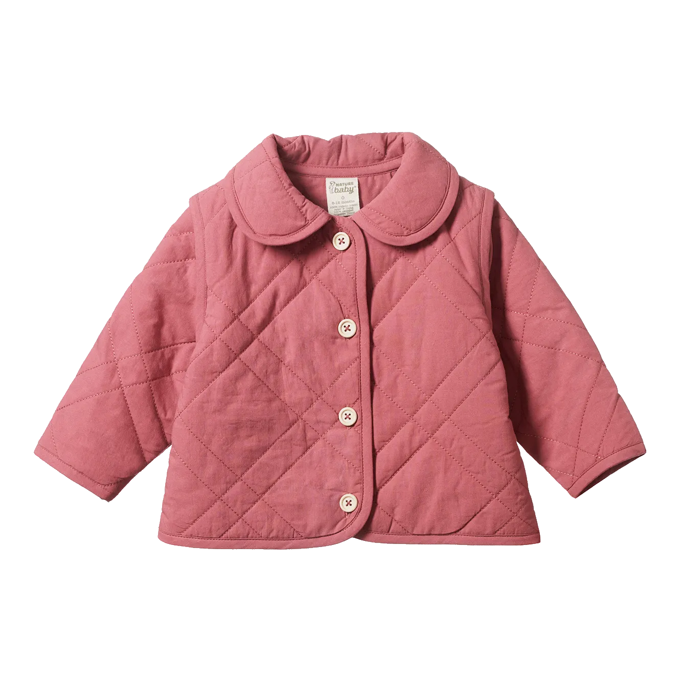 NATURE BABY - MARLOW QUILTED COAT: CARNATION