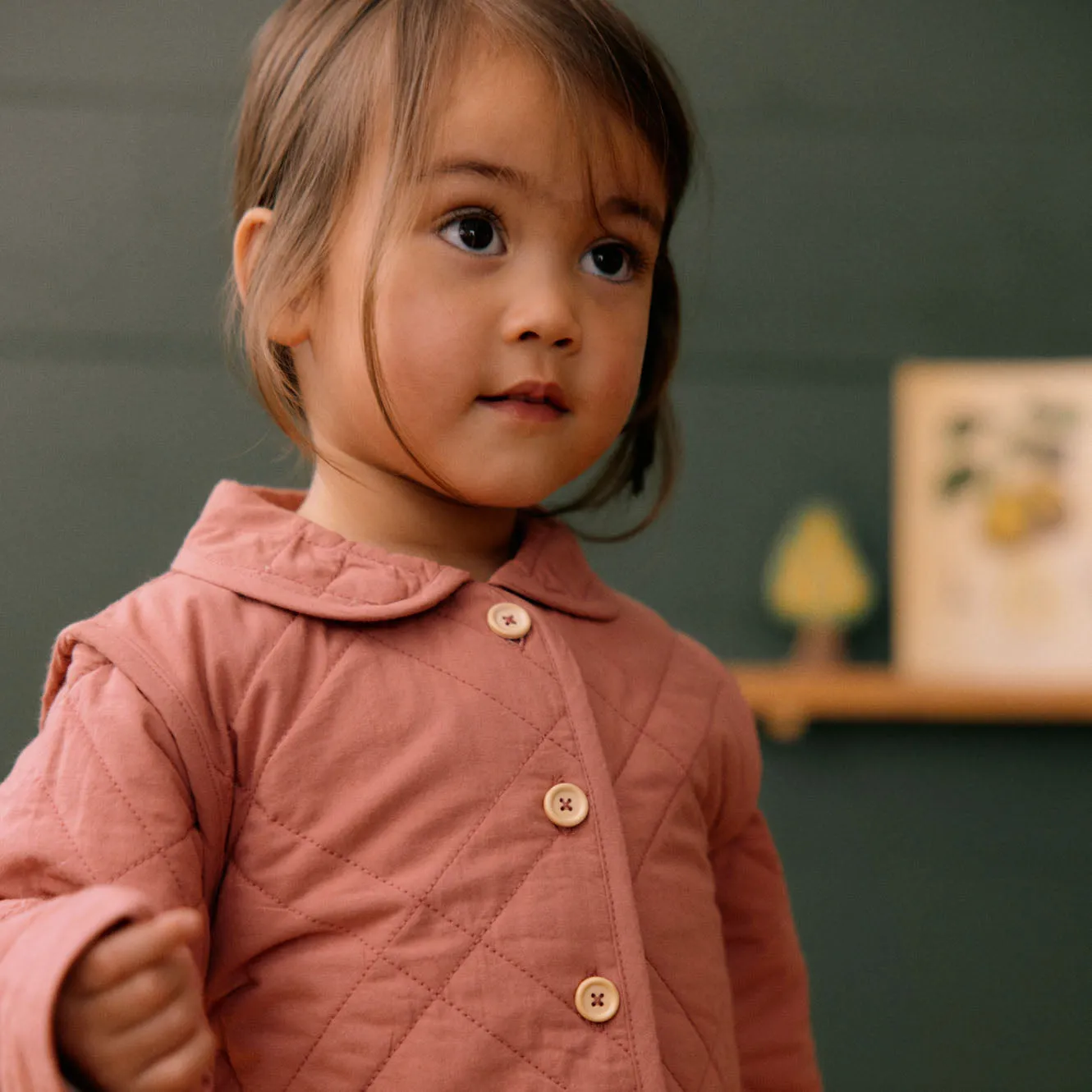 NATURE BABY - MARLOW QUILTED COAT: CARNATION