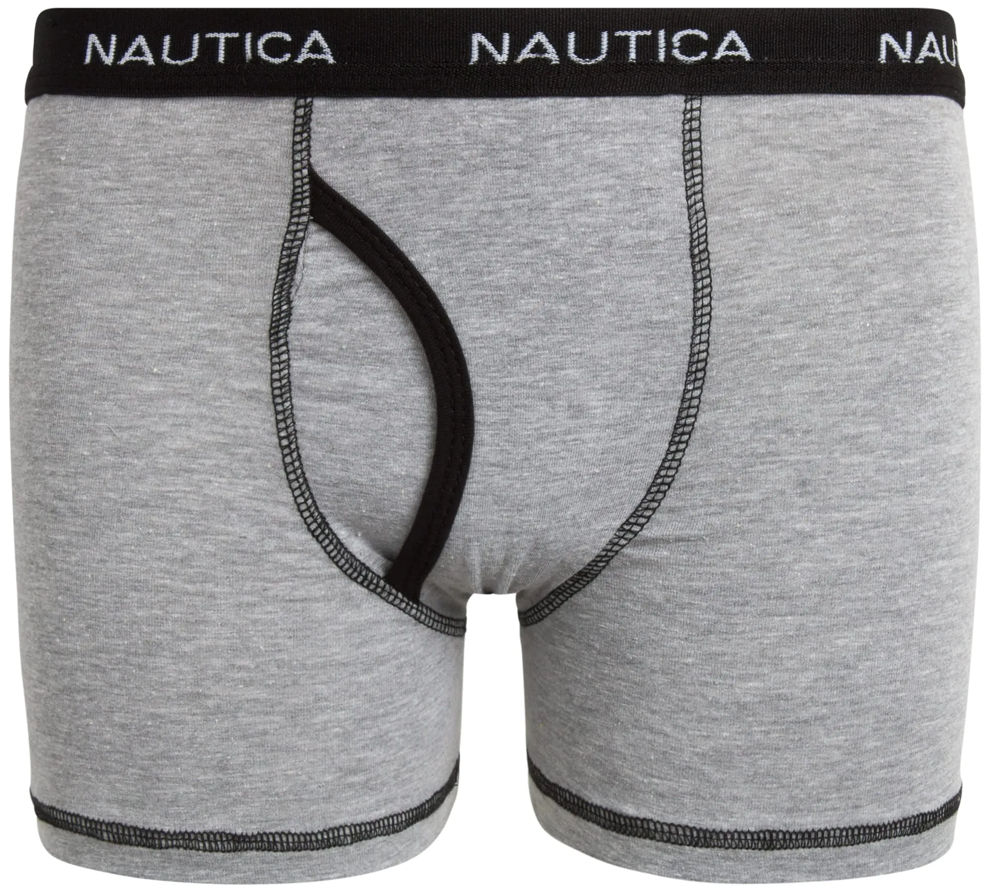 Nautica Boys' Underwear - 3 Pack, 6 Pack Stretch Cotton Boxer Briefs (Size: 4-18), Size 12-14, Black/Light Grey/Medium Grey-3pk