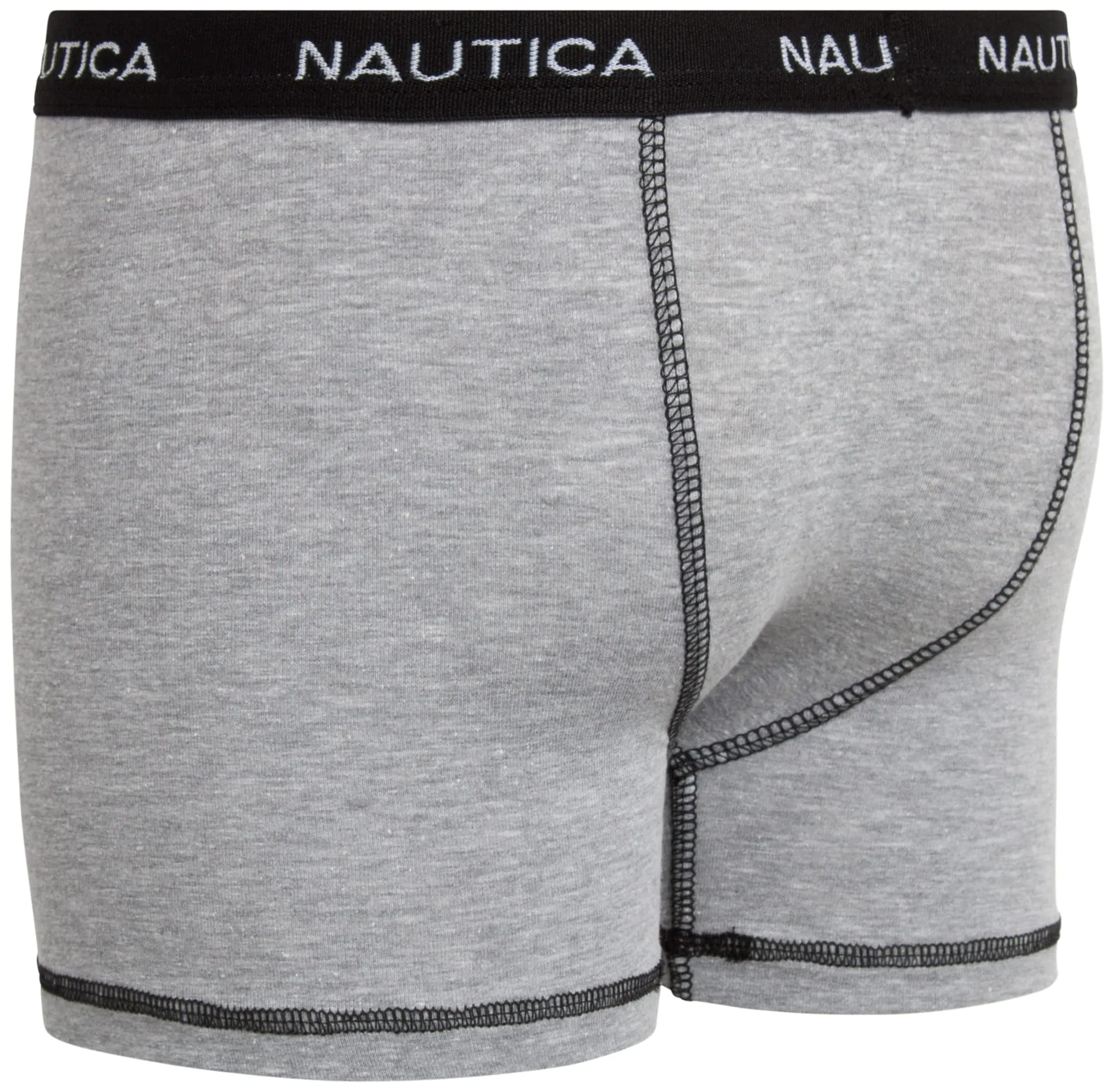 Nautica Boys' Underwear - 3 Pack, 6 Pack Stretch Cotton Boxer Briefs (Size: 4-18), Size 12-14, Black/Light Grey/Medium Grey-3pk
