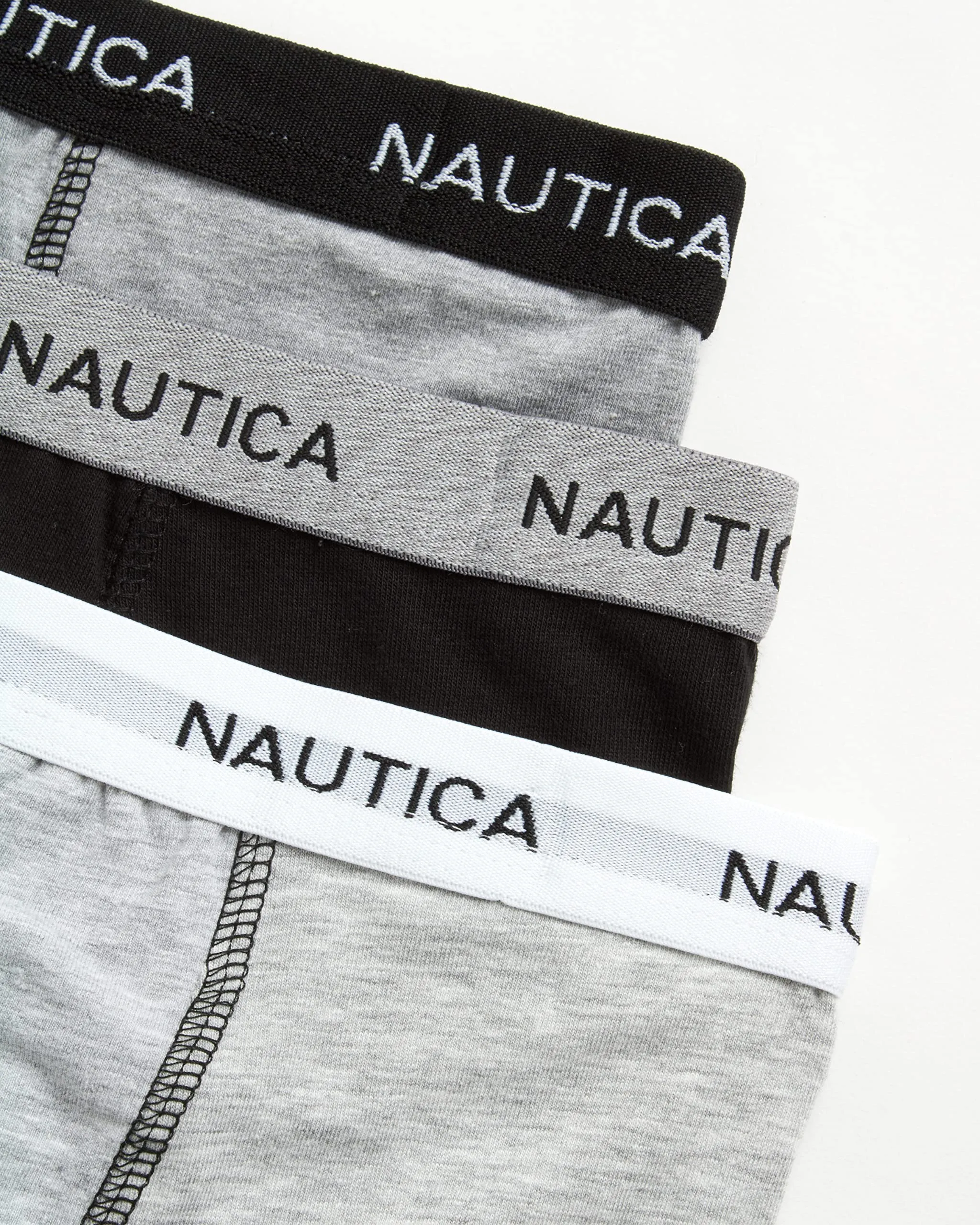 Nautica Boys' Underwear - 3 Pack, 6 Pack Stretch Cotton Boxer Briefs (Size: 4-18), Size 12-14, Black/Light Grey/Medium Grey-3pk
