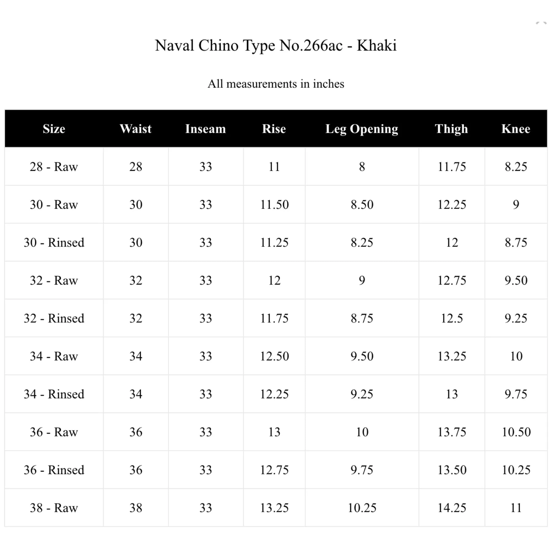Naval Chinos Type No. 266ac - Khaki - Warehouse