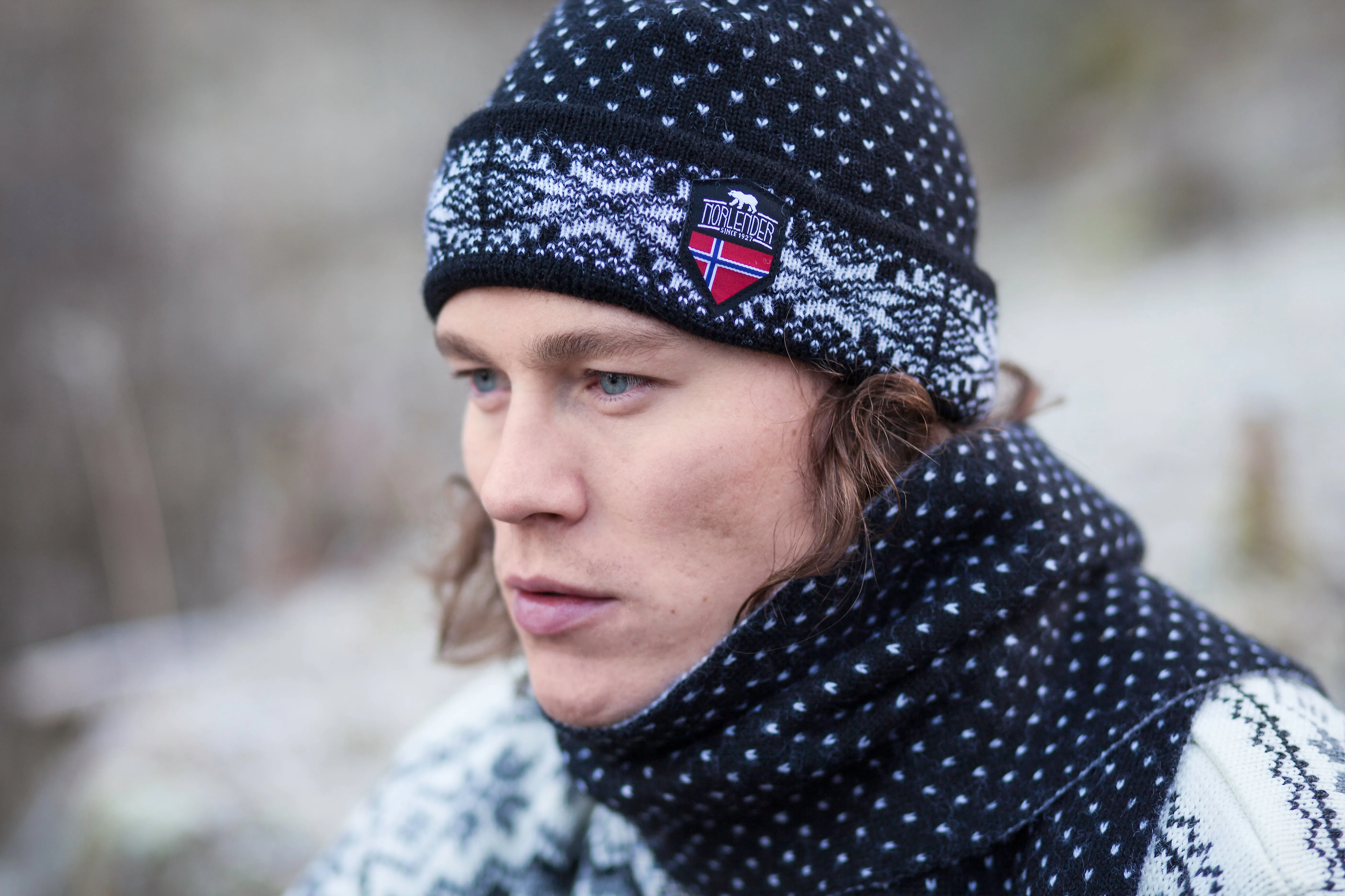 Norlender - Snowflake Hat - Black/Grey/Off-White/ Navy