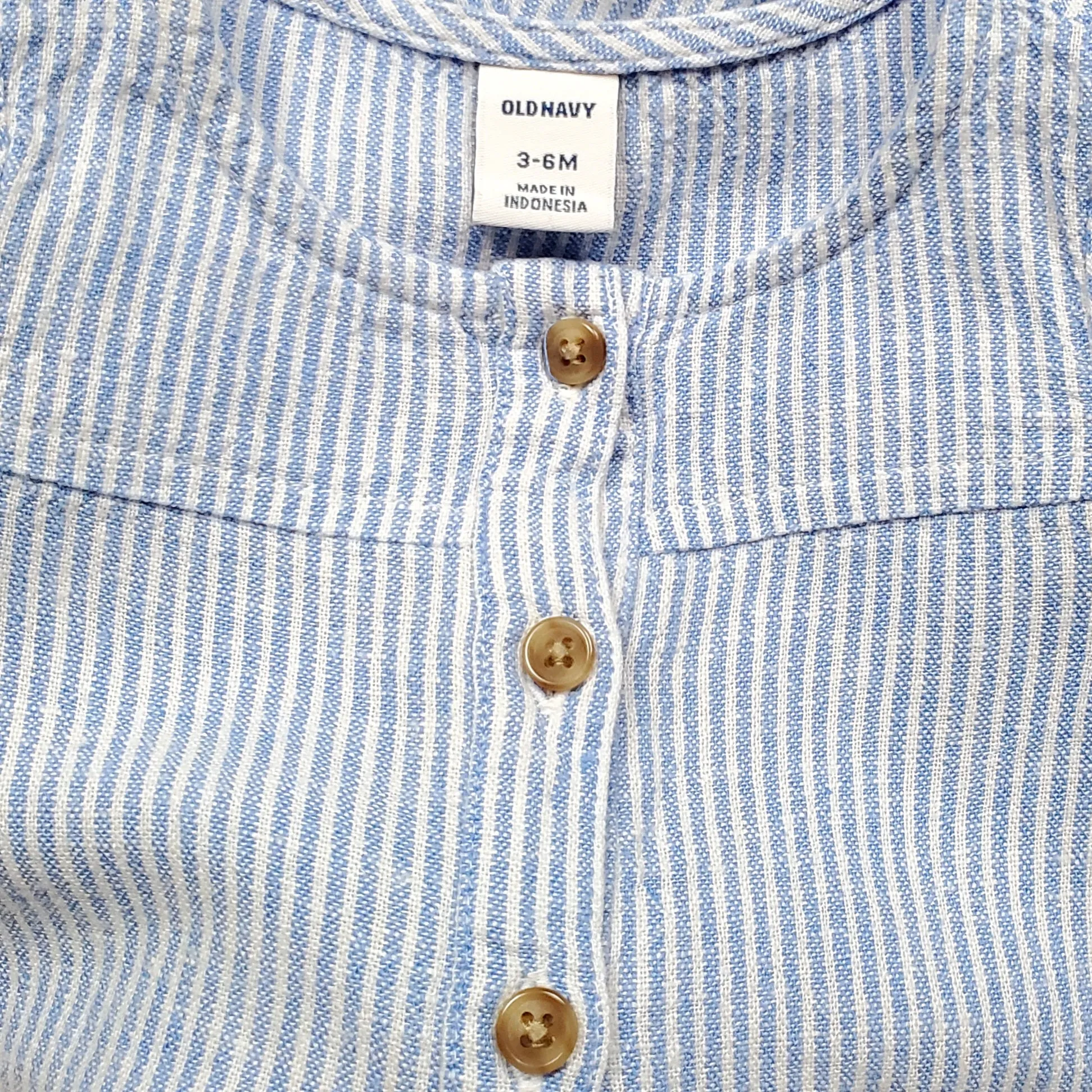 Old Navy Blue White Striped Girls Romper 3-6M