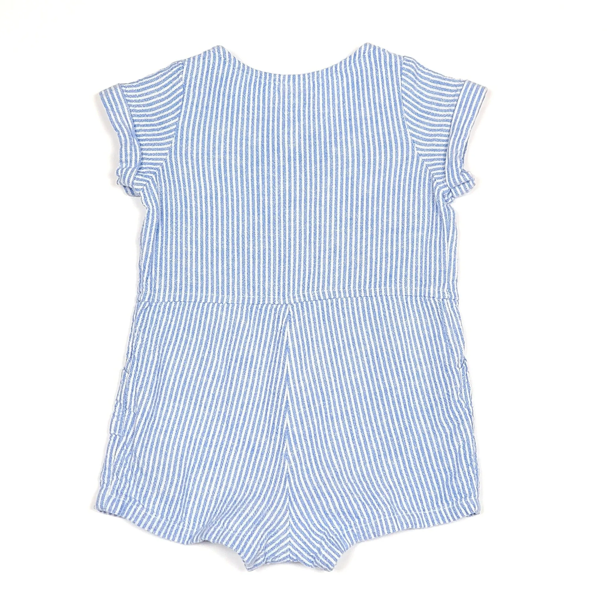Old Navy Blue White Striped Girls Romper 3-6M