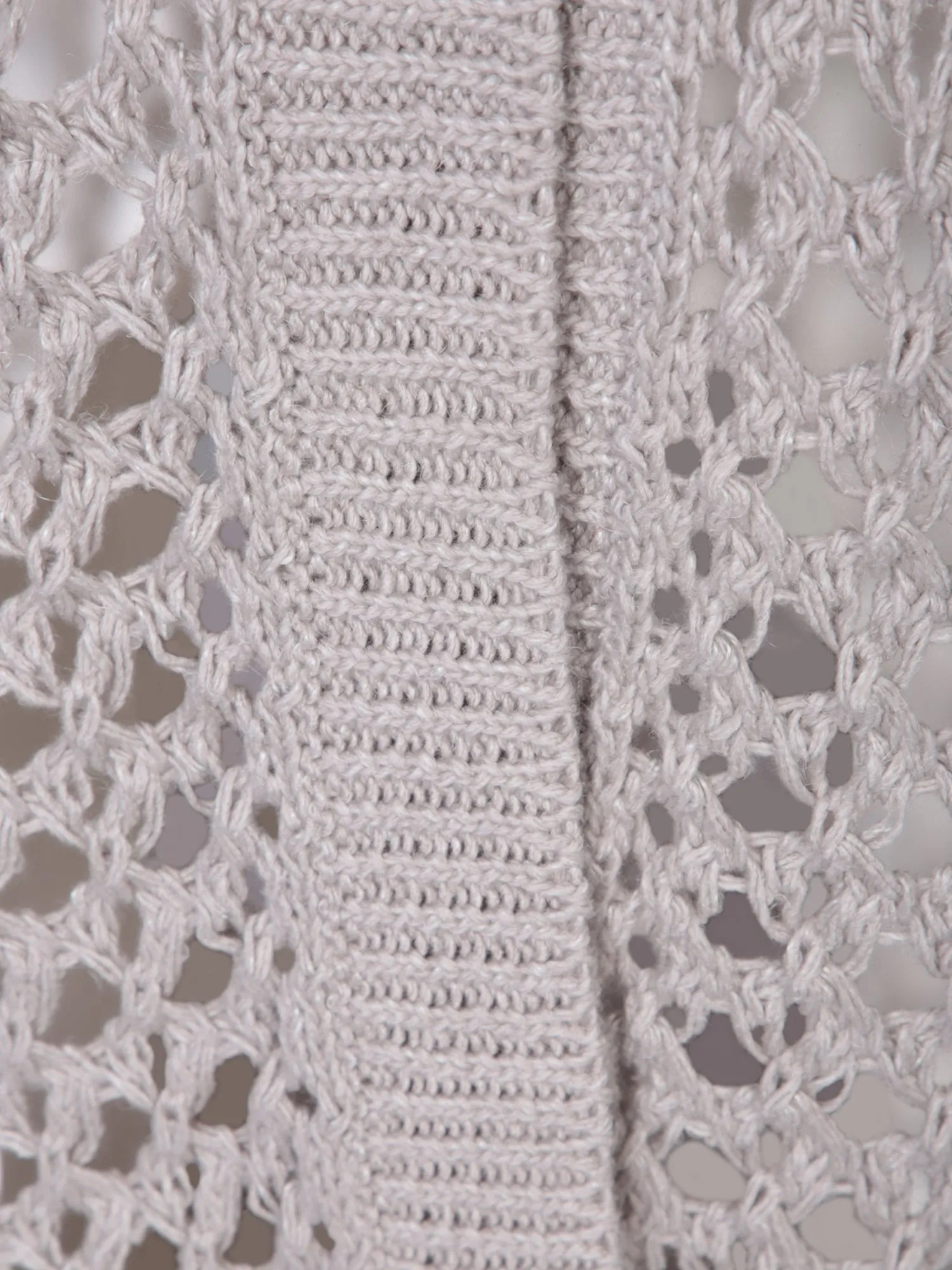 Openwork knit beige cardigan