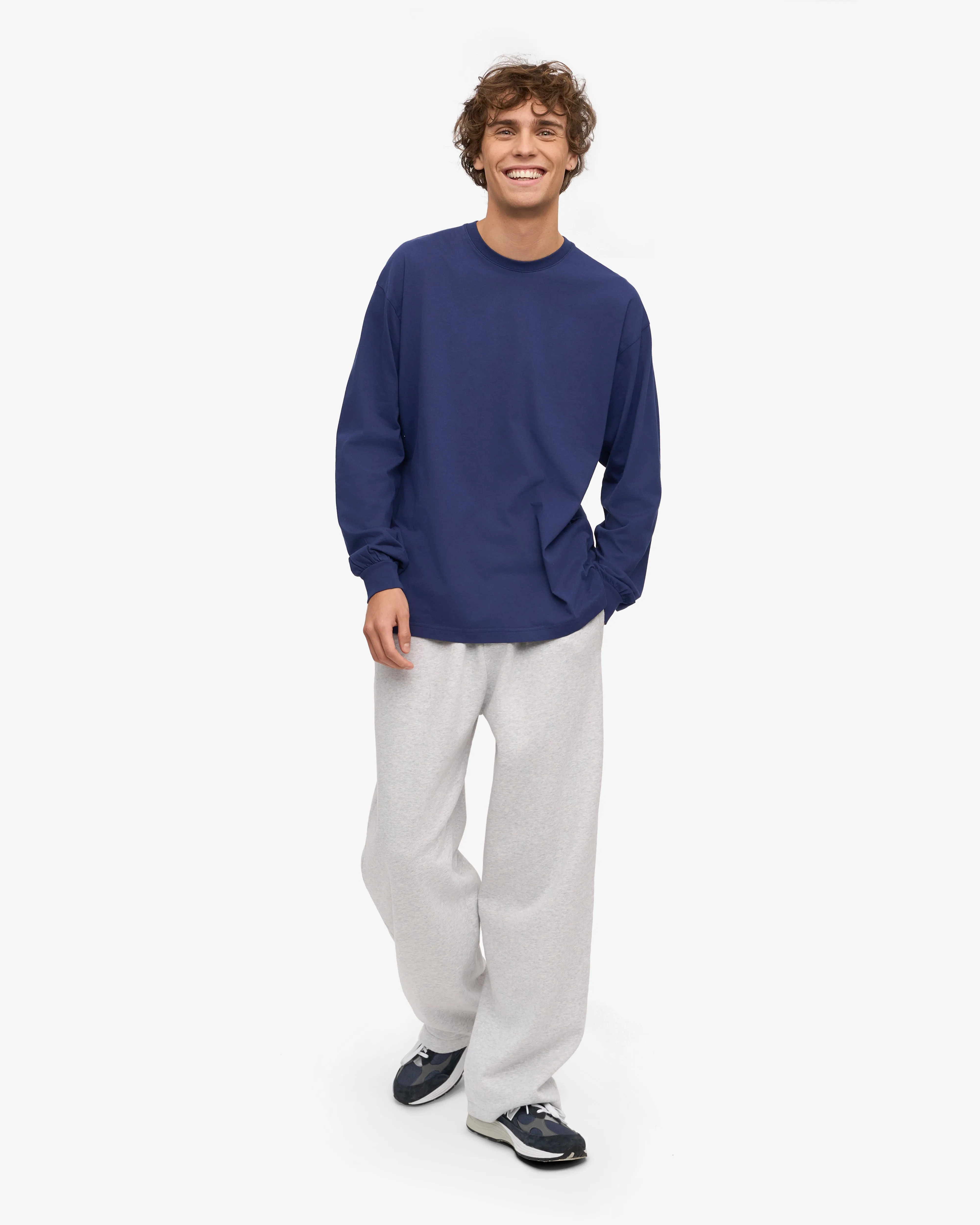 Oversized Organic LS T-Shirt - Marine Blue