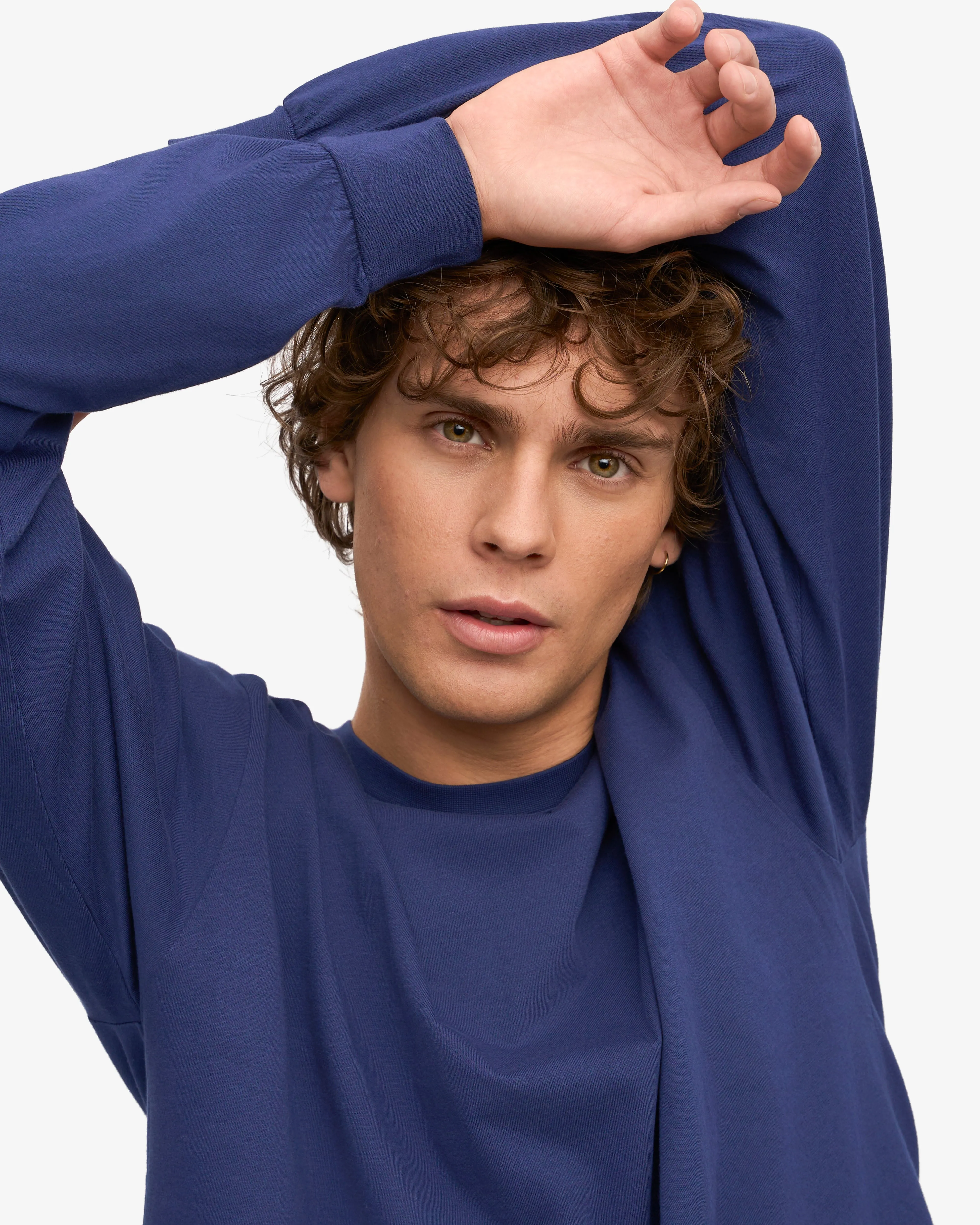 Oversized Organic LS T-Shirt - Marine Blue