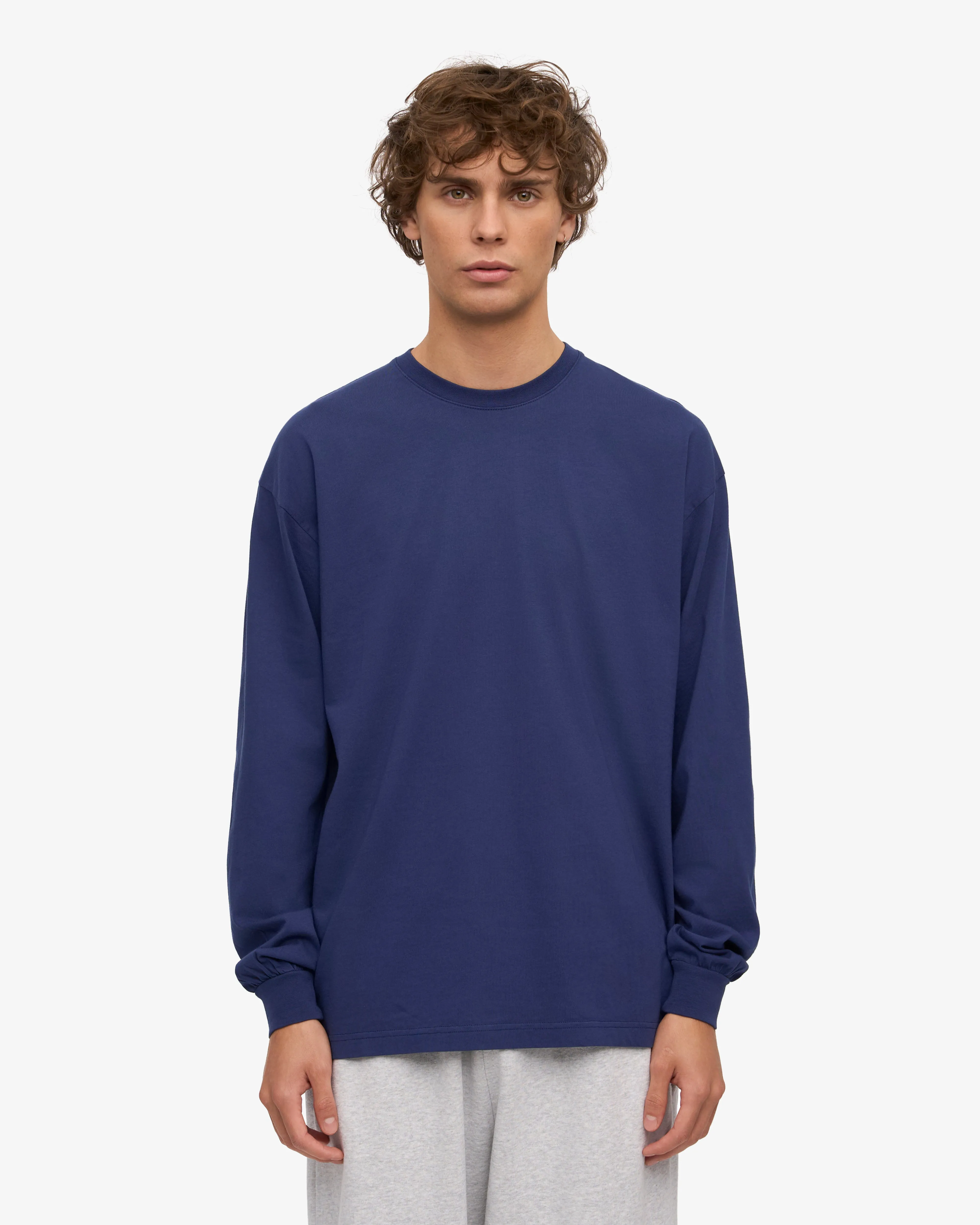 Oversized Organic LS T-Shirt - Marine Blue