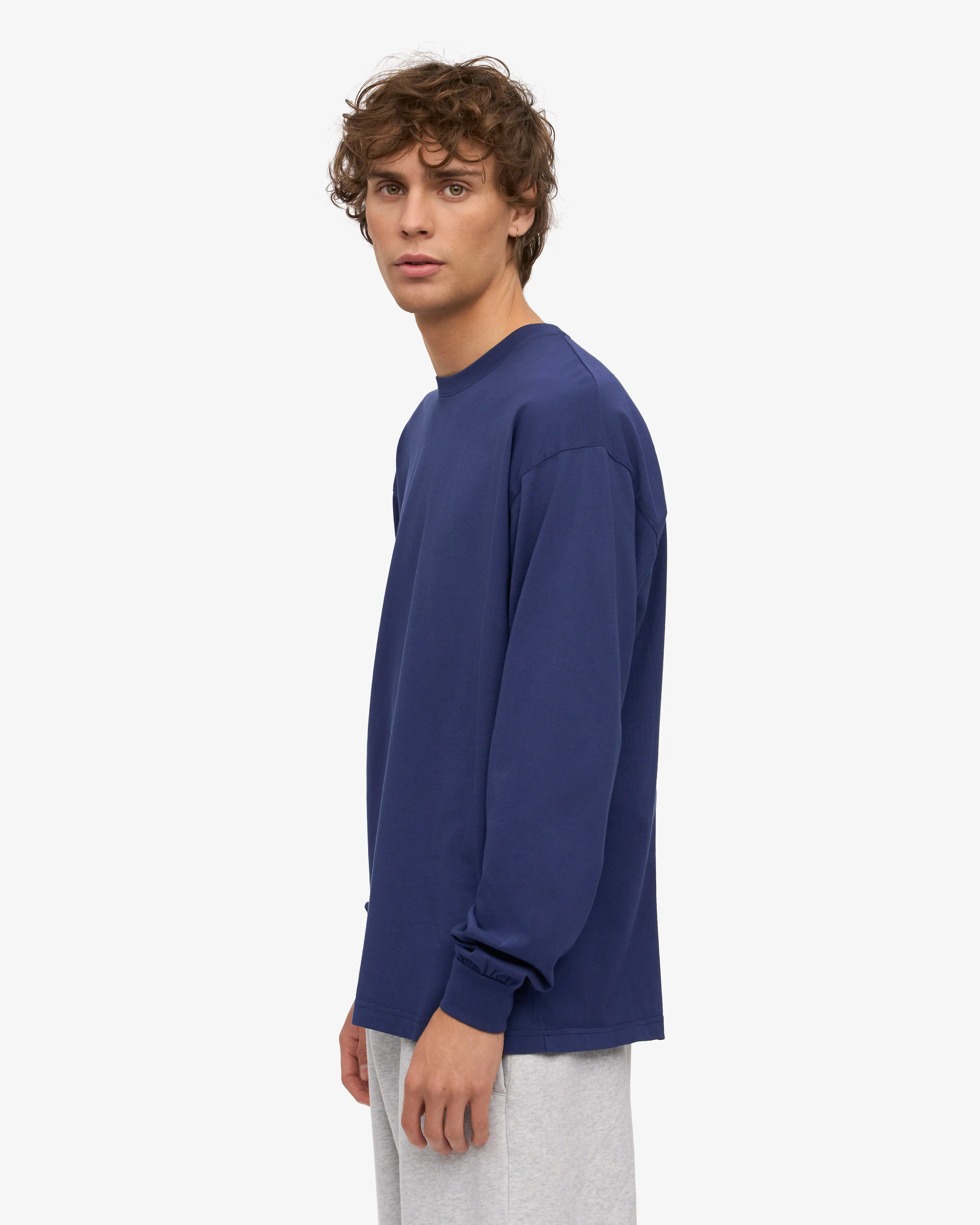 Oversized Organic LS T-Shirt - Marine Blue
