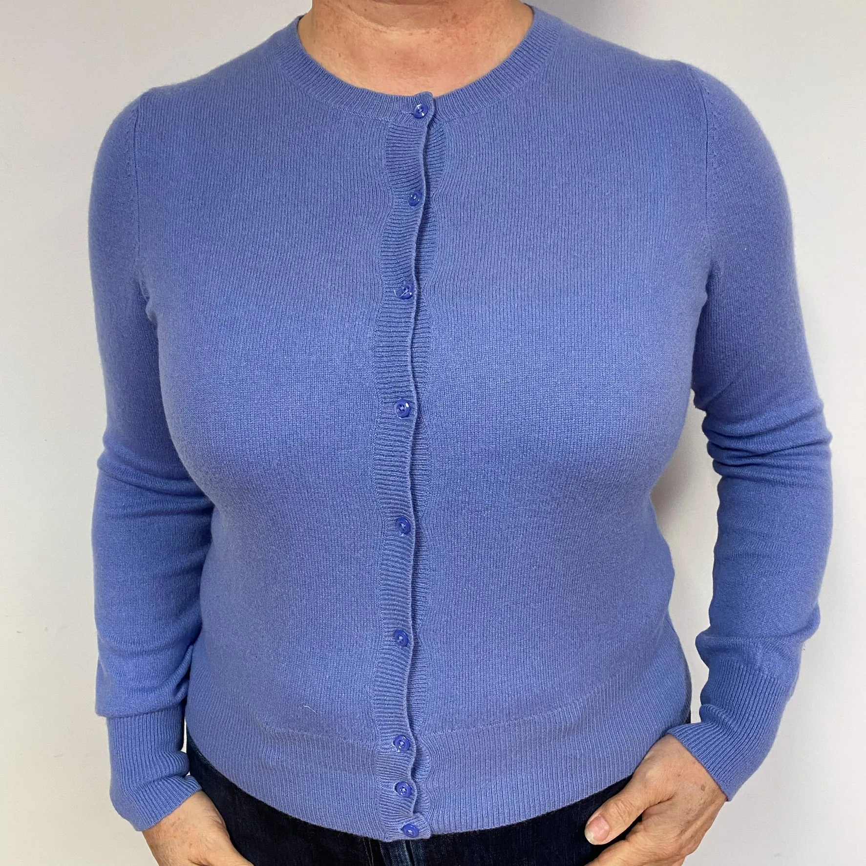 Periwinkle Blue Cashmere Cardigan Large