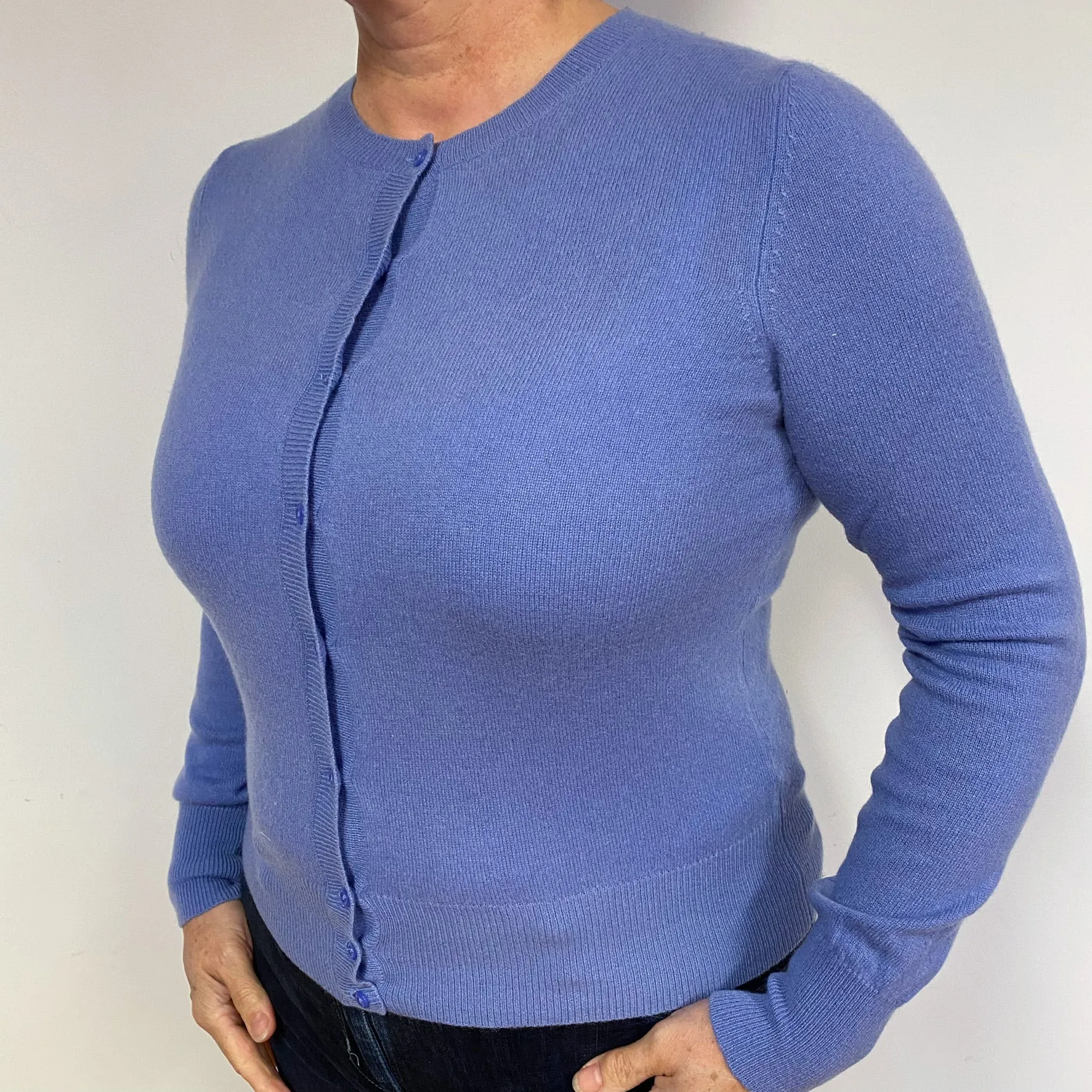 Periwinkle Blue Cashmere Cardigan Large