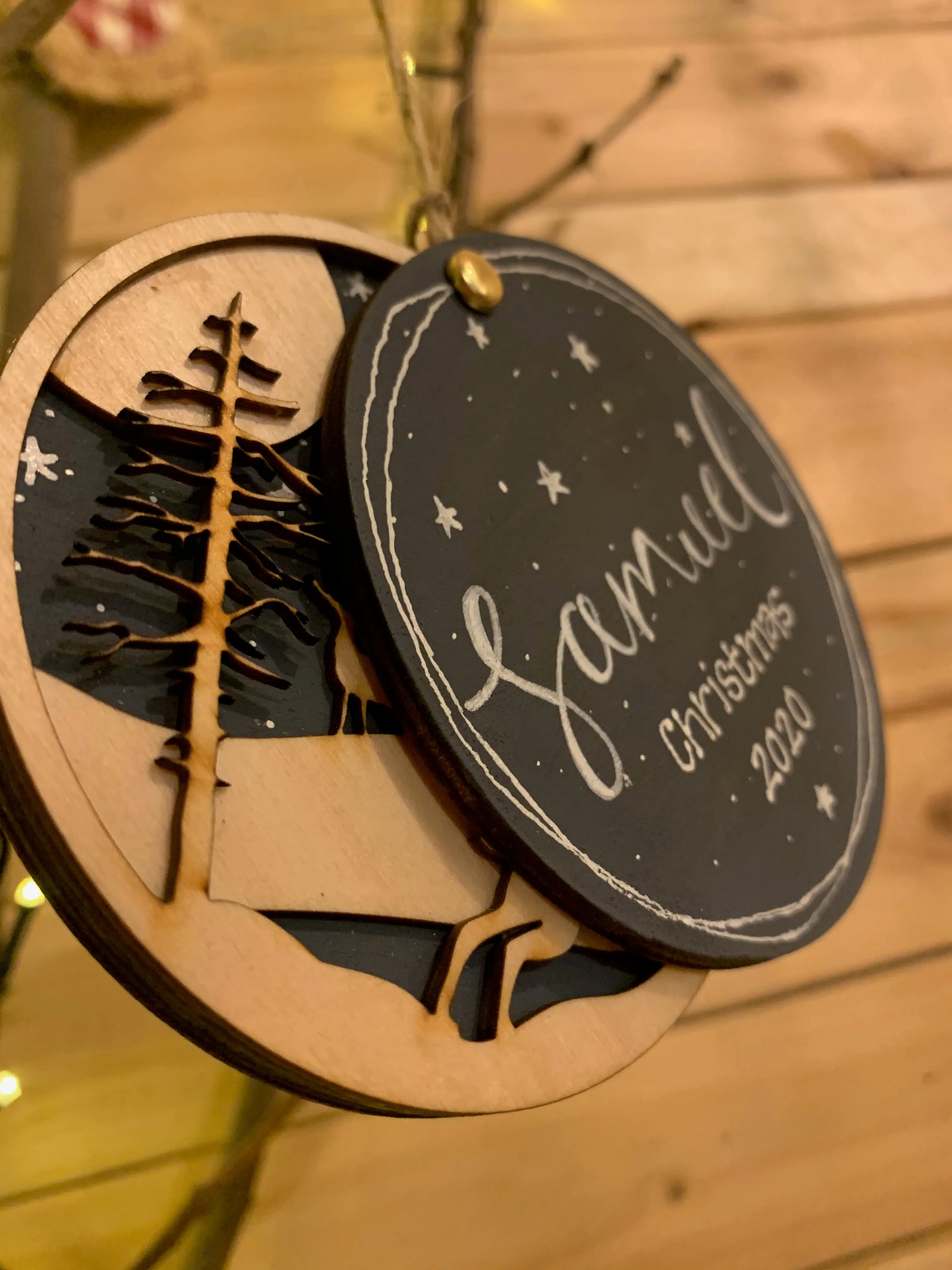 Personalised Layered Bauble - Stag 10751