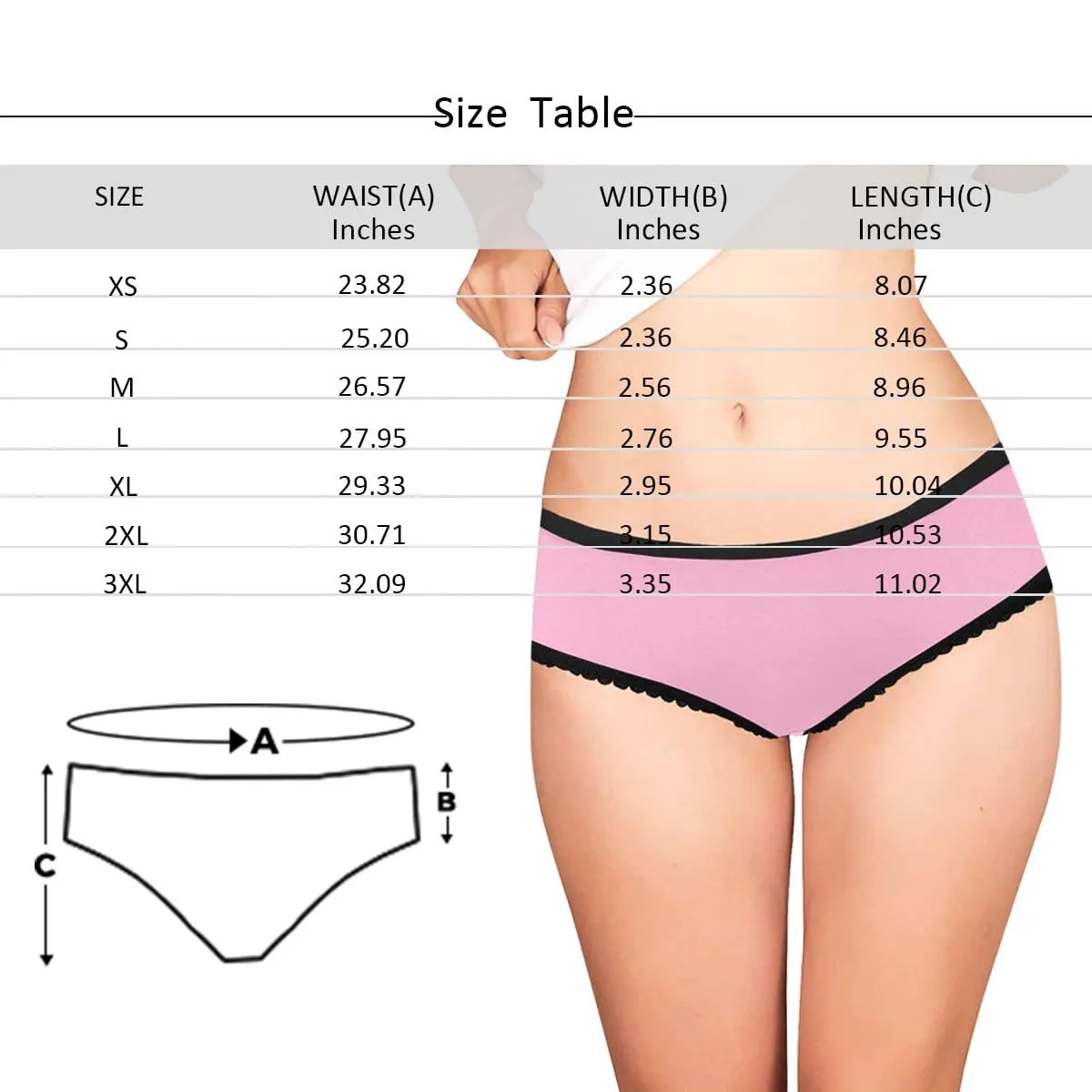 Personalized Face Underwear Custom Valentine Rose Women's High-cut Briefs Gift for Girlfriend or Wife