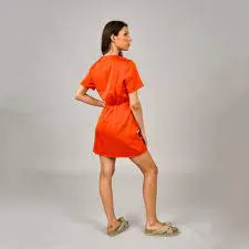 Poppy Satin Faux Wrap Dress