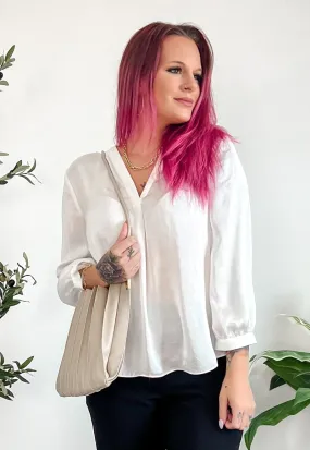 PRE-OWNED- VINCE CAMUTO BLOUSE-Off WHITE