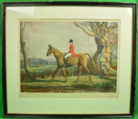 "H.R.H. The Prince Of Wales On Forest Witch" c1921 by Sir Alfred Munnings (SIGNED)