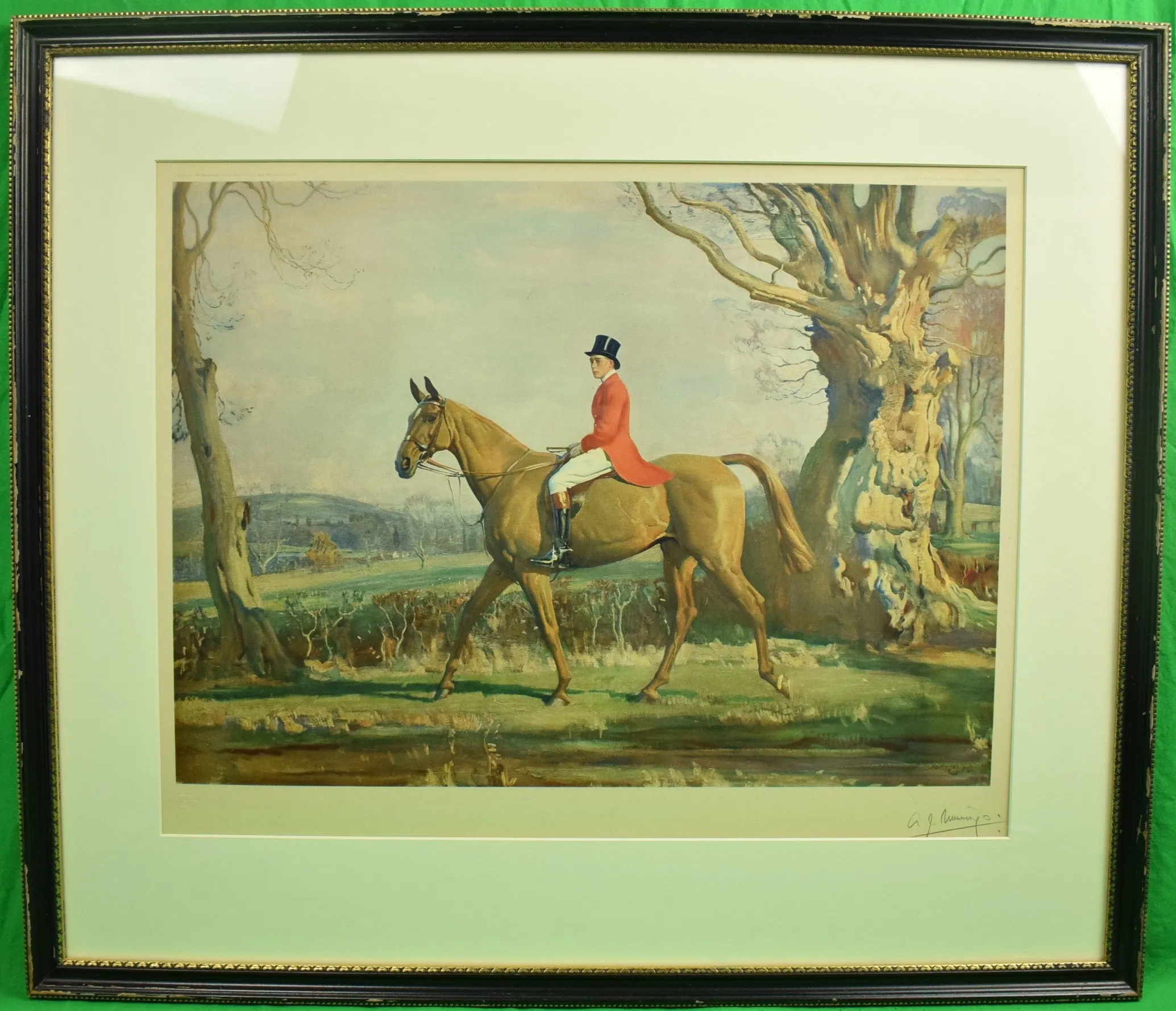 "H.R.H. The Prince Of Wales On Forest Witch" c1921 by Sir Alfred Munnings (SIGNED)