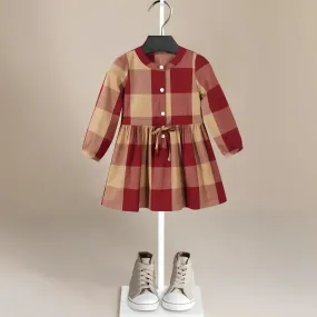 Red Plaid Vintage Cotton Dress