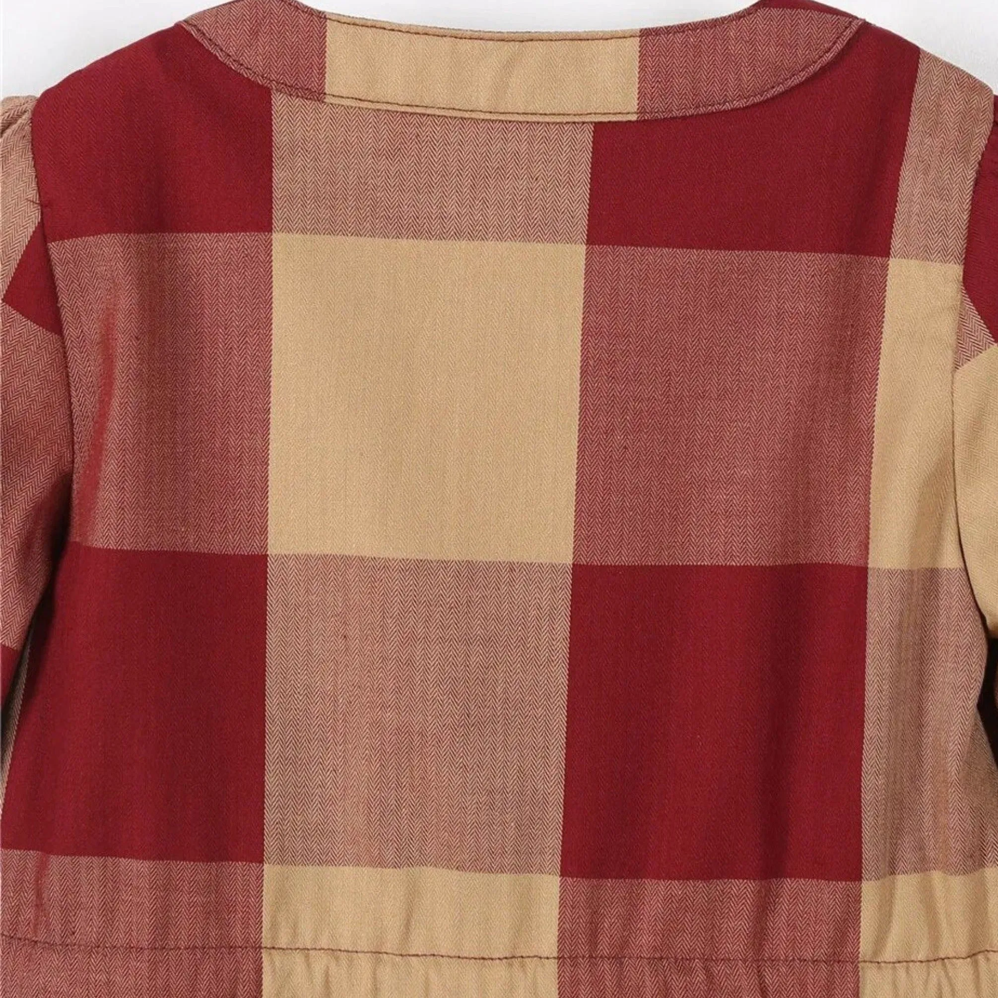 Red Plaid Vintage Cotton Dress
