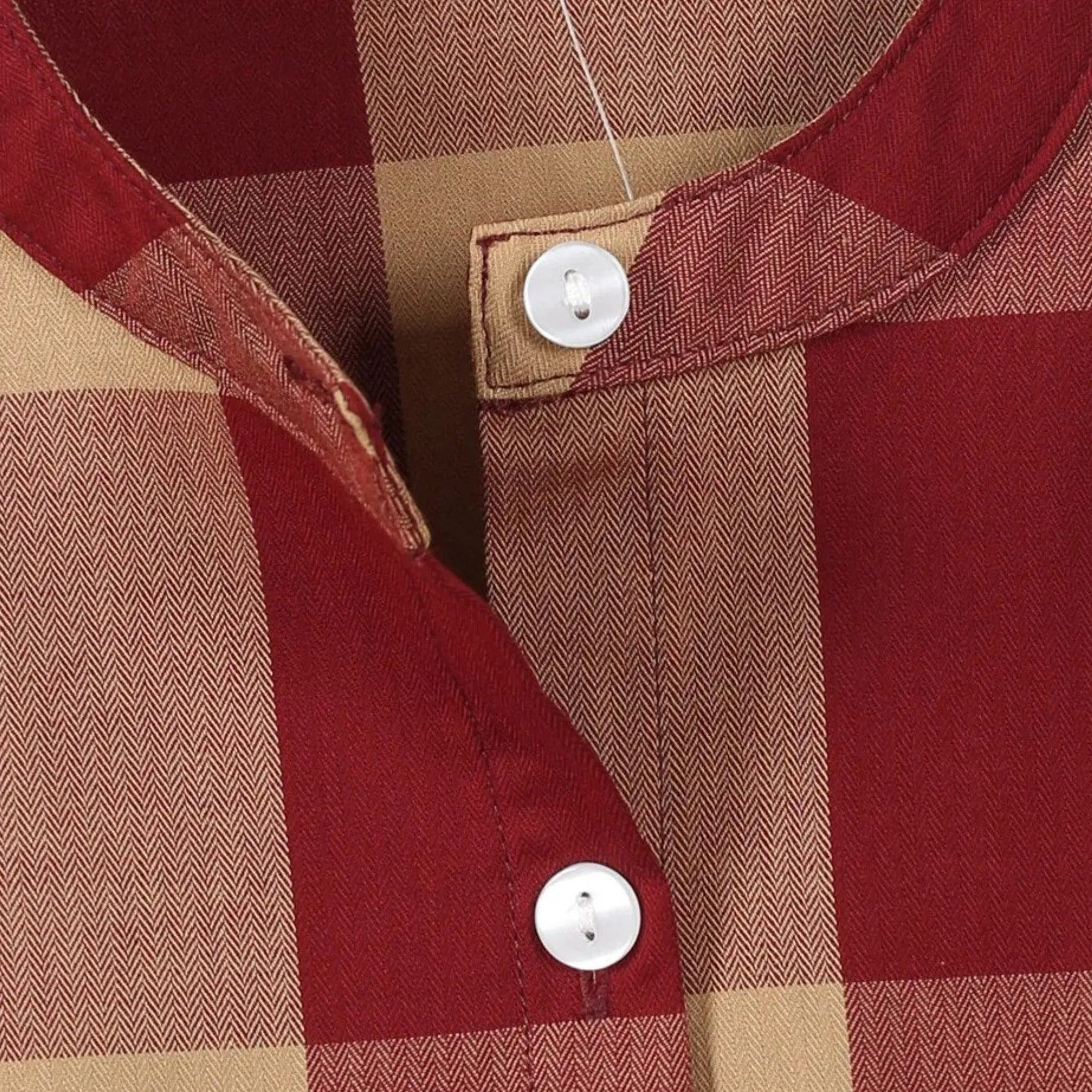 Red Plaid Vintage Cotton Dress