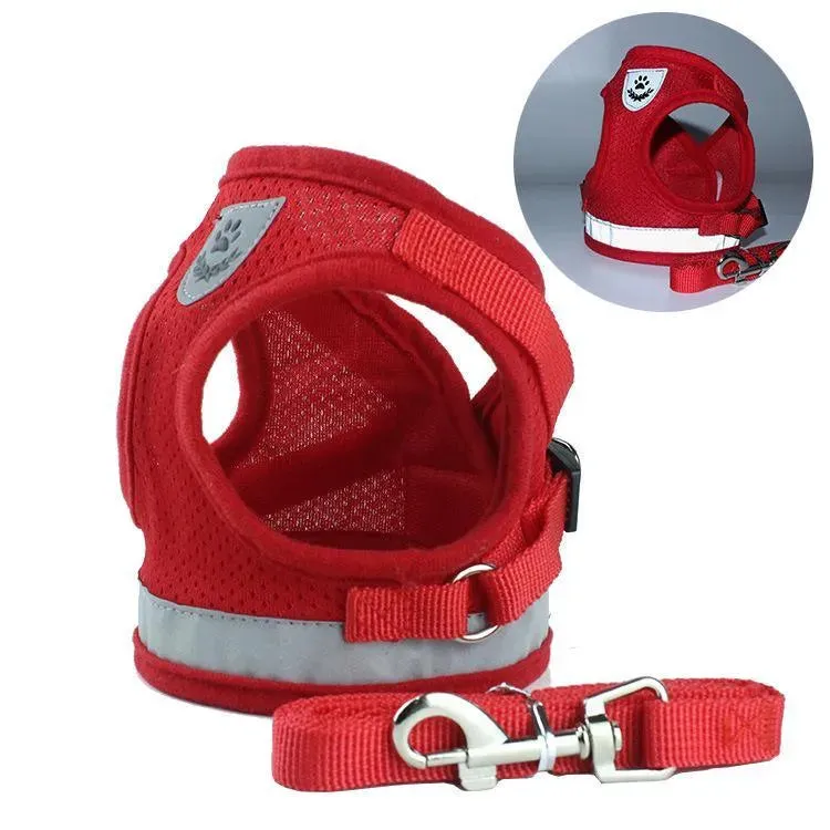 Reflective Safety Pet Harness and Leash Set