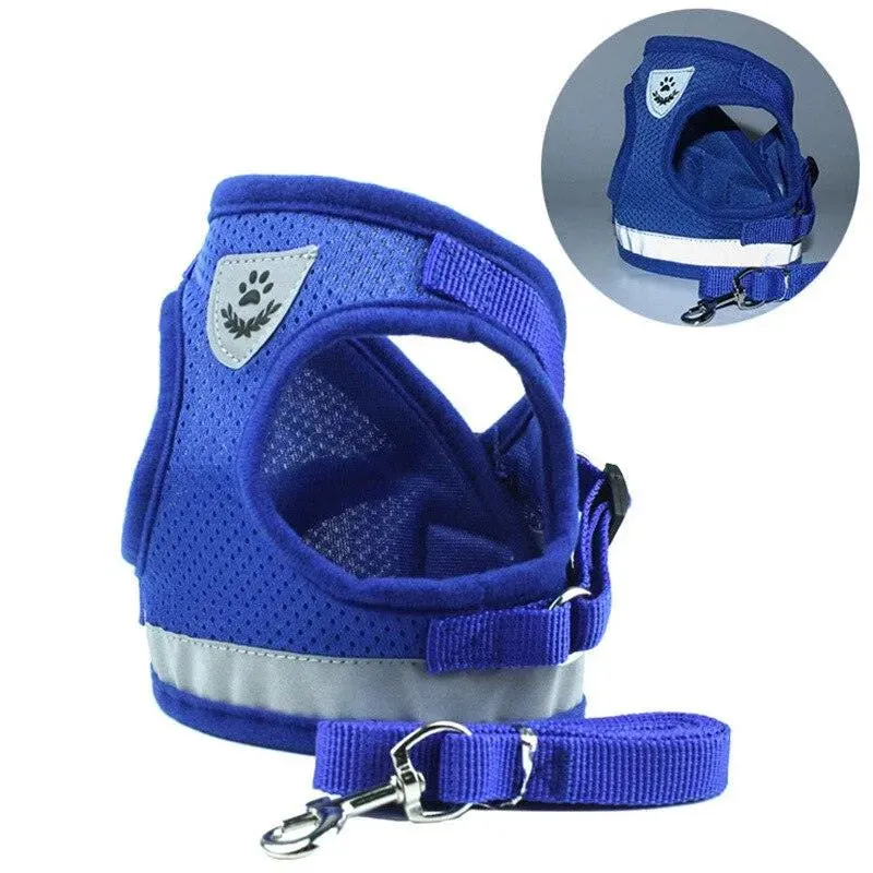 Reflective Safety Pet Harness and Leash Set