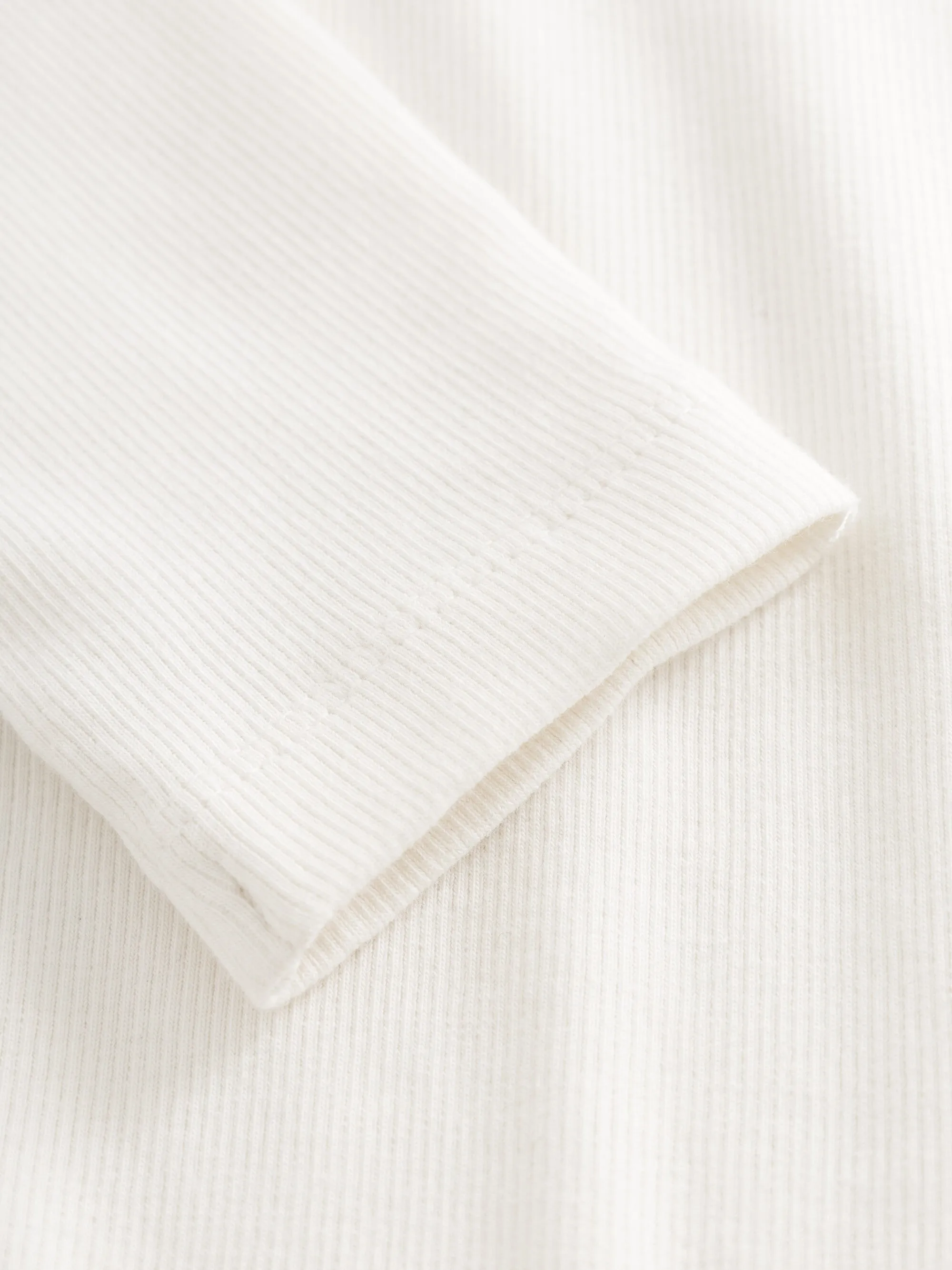 Rib high neck long sleeve - Snow White