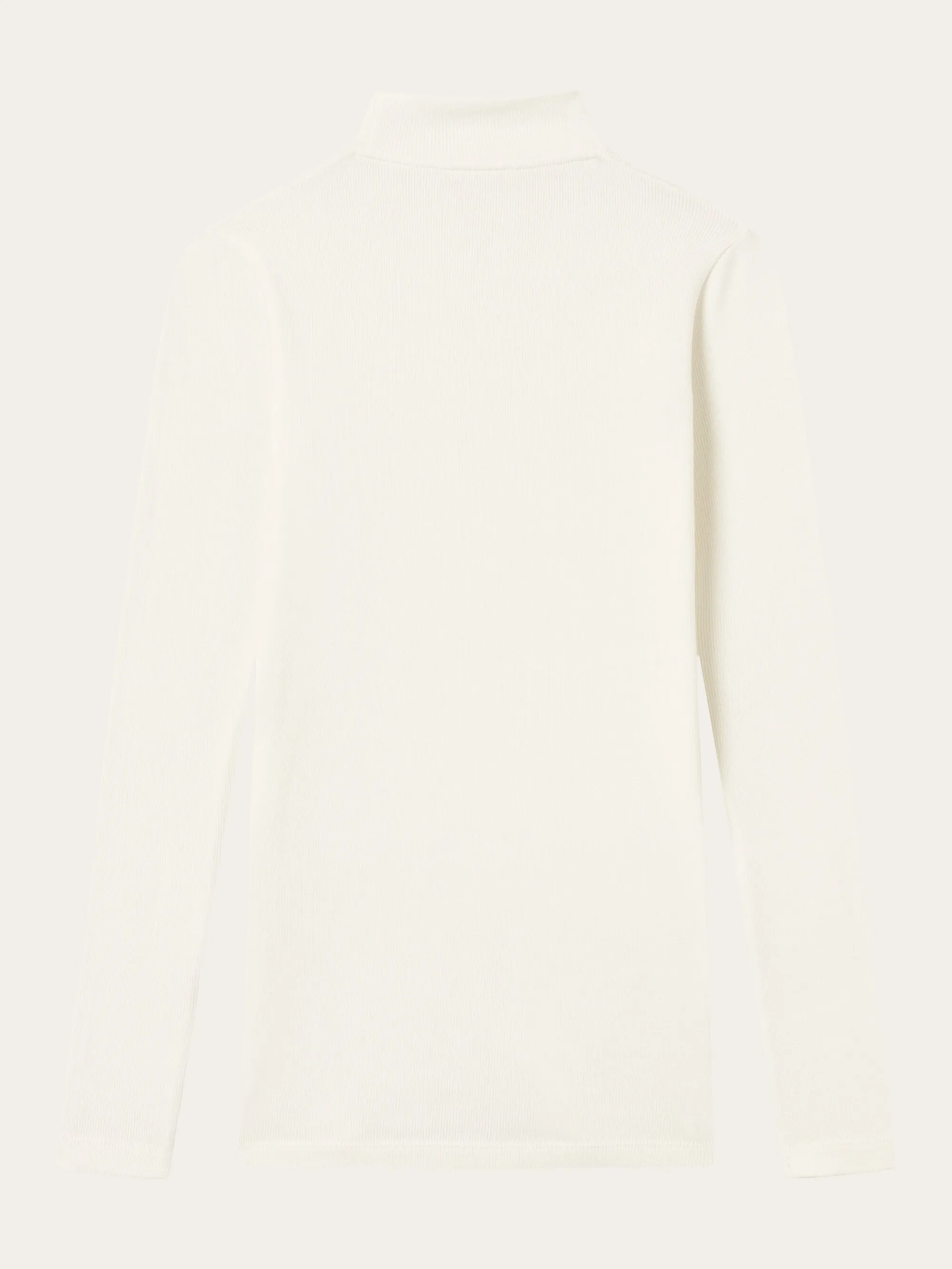 Rib high neck long sleeve - Snow White