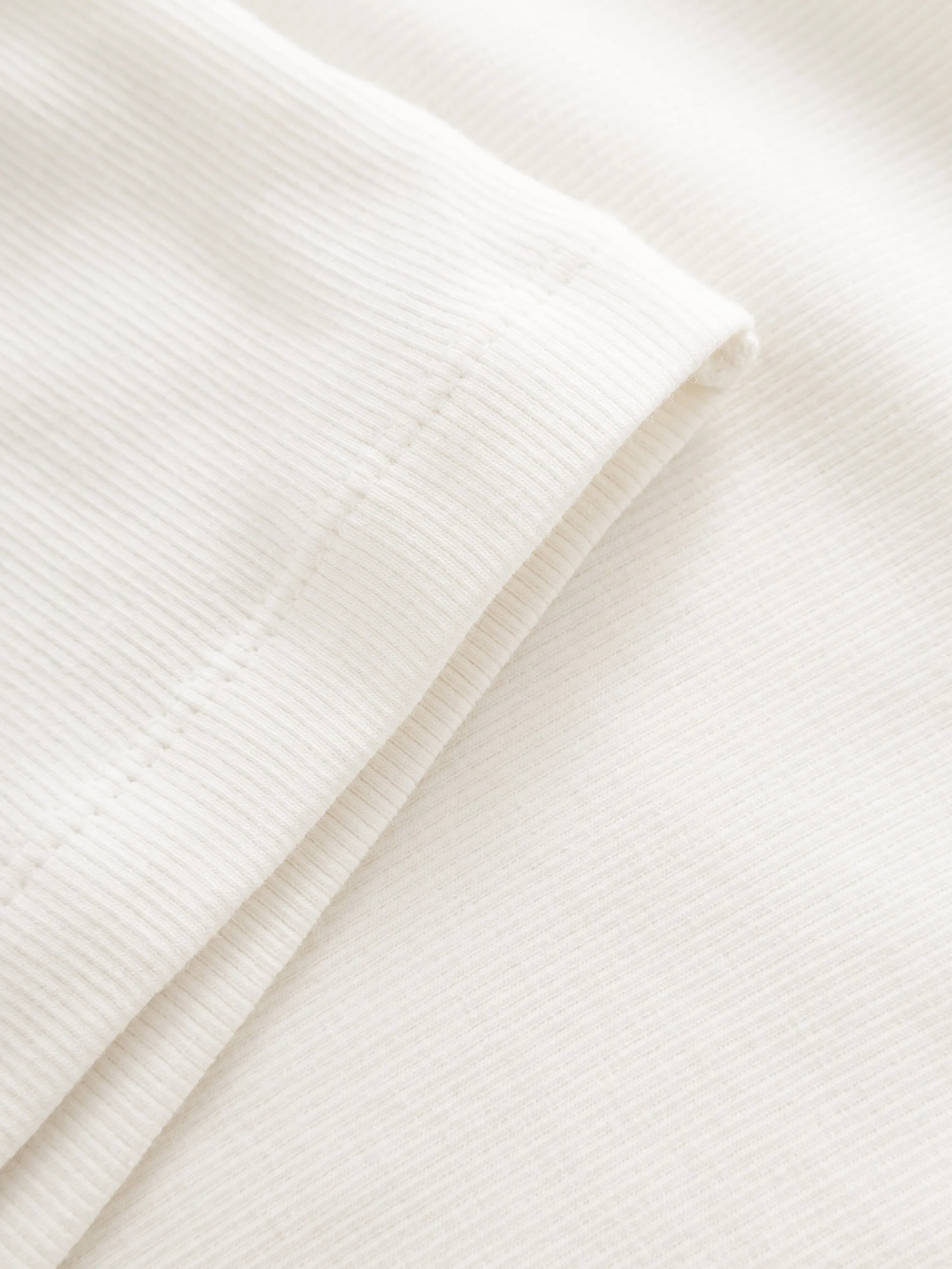 Rib high neck long sleeve - Snow White