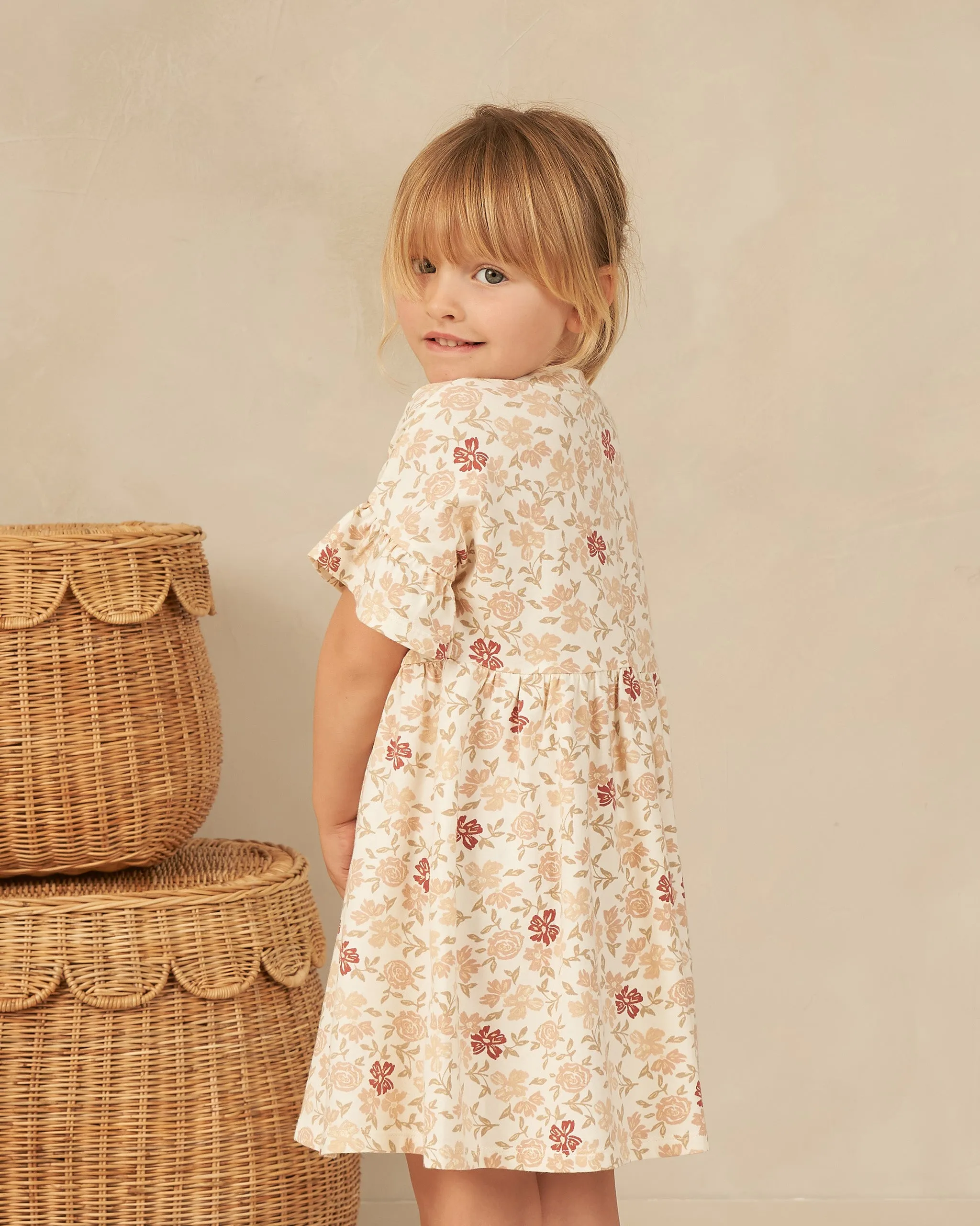 Rylee   Cru Ruffle Babydoll Dress (Pink Floral)