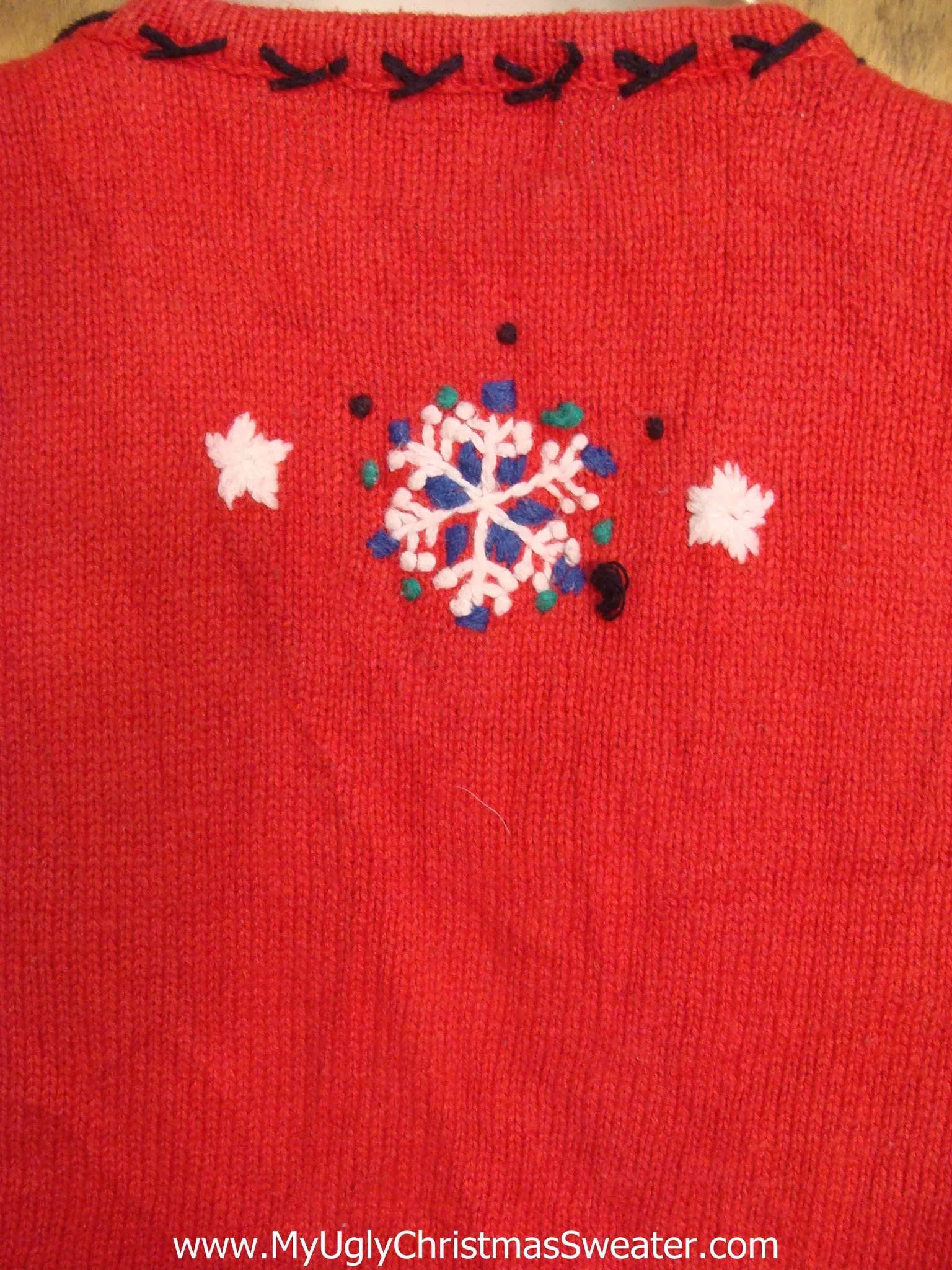 Santa Skiing with Snowmen Funny Christmas Sweater Vest