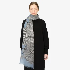 Scarf 80 'Mirage' in Blue by Inoui Editions