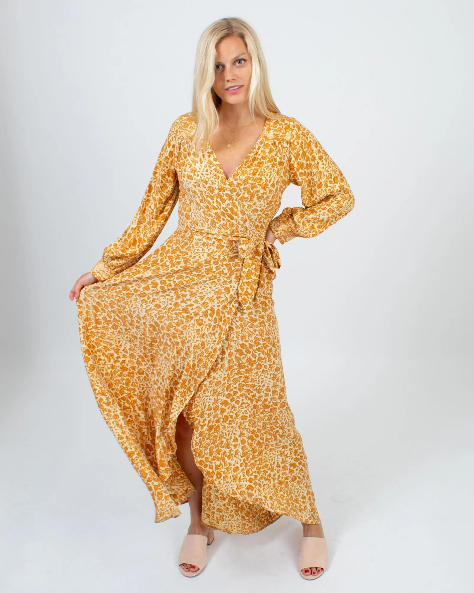Silk Printed Wrap Dress