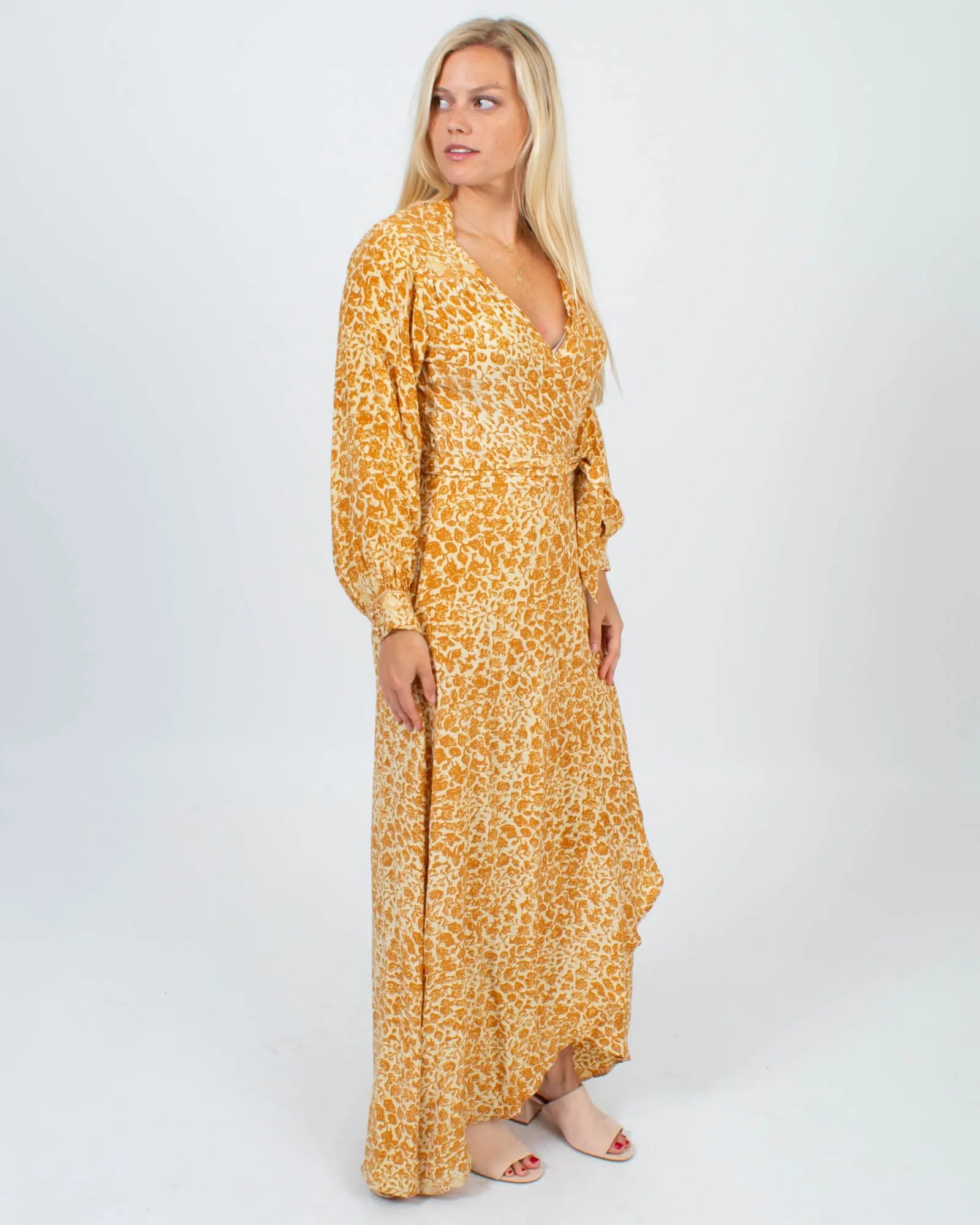 Silk Printed Wrap Dress