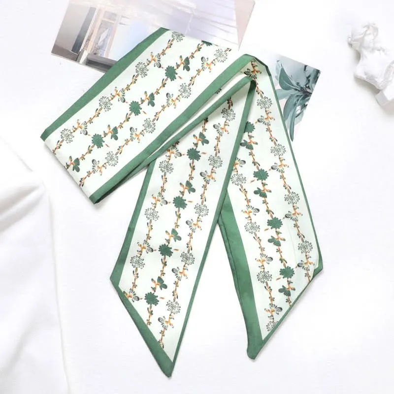 Silk Scarf Ribbon Ponytail Bow - Letter Headband Accessory (Set of 2pcs.)