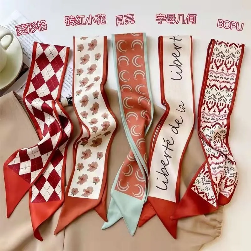 Silk Scarf Ribbon Ponytail Bow - Letter Headband Accessory (Set of 2pcs.)