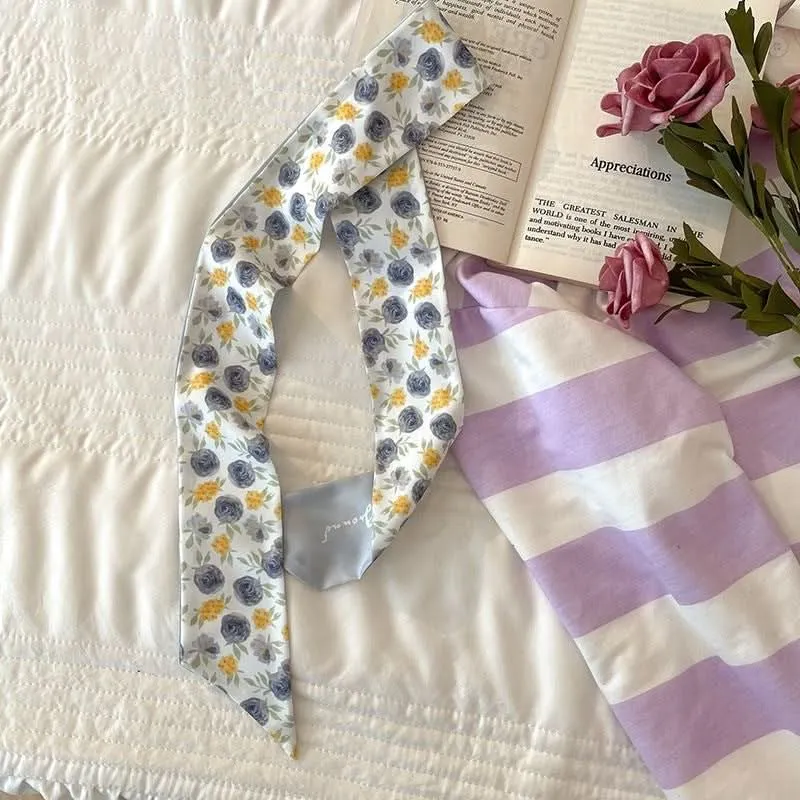 Silk Scarf Ribbon Ponytail Bow - Letter Headband Accessory (Set of 2pcs.)