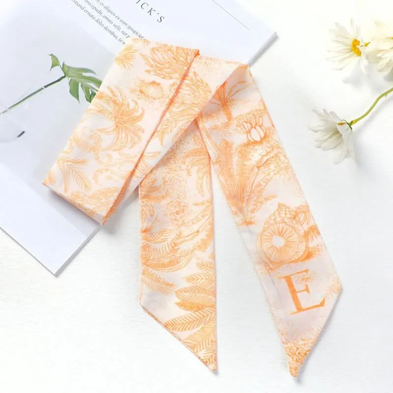 Silk Scarf Ribbon Ponytail Bow - Letter Headband Accessory (Set of 2pcs.)