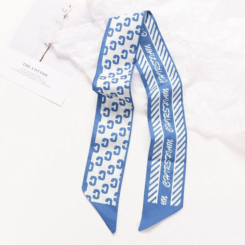 Silk Scarf Ribbon Ponytail Bow - Letter Headband Accessory (Set of 2pcs.)