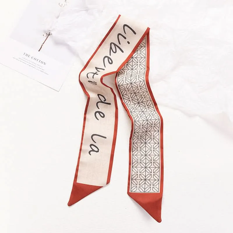 Silk Scarf Ribbon Ponytail Bow - Letter Headband Accessory (Set of 2pcs.)