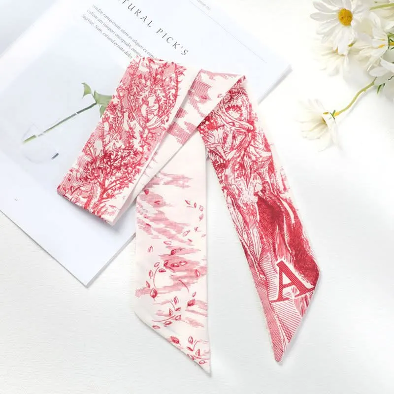 Silk Scarf Ribbon Ponytail Bow - Letter Headband Accessory (Set of 2pcs.)