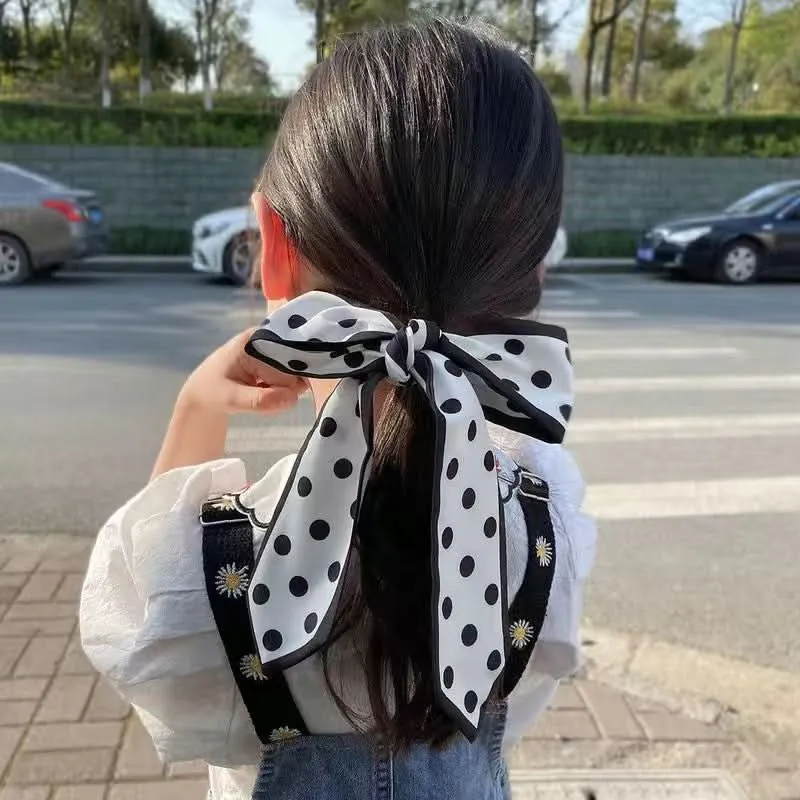 Silk Scarf Ribbon Ponytail Bow - Letter Headband Accessory (Set of 2pcs.)