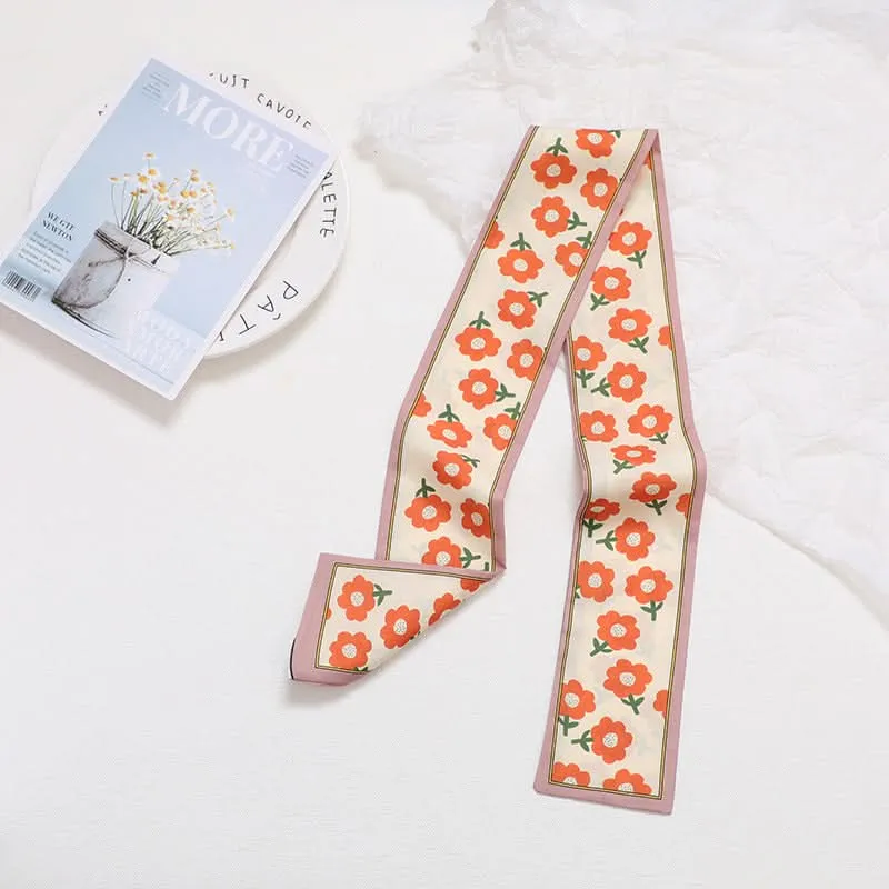 Silk Scarf Ribbon Ponytail Bow - Letter Headband Accessory (Set of 2pcs.)