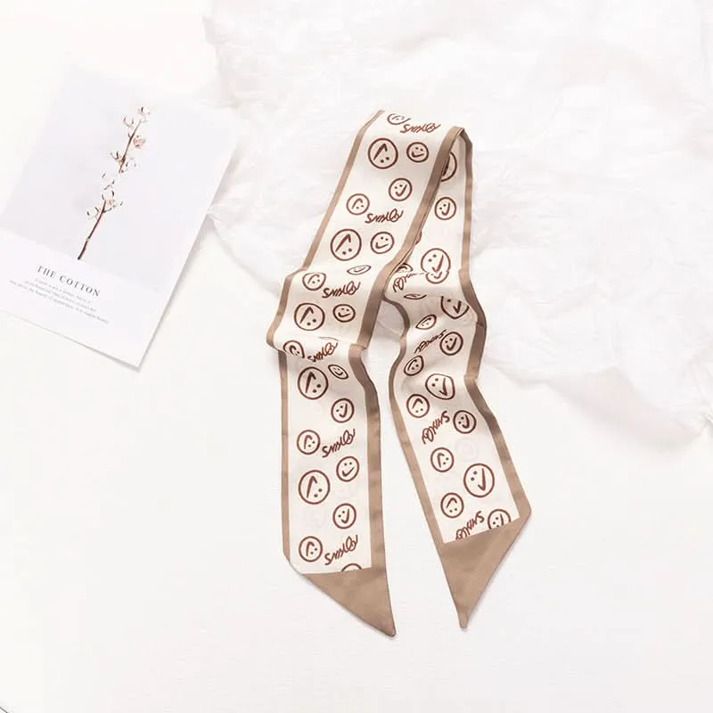 Silk Scarf Ribbon Ponytail Bow - Letter Headband Accessory (Set of 2pcs.)