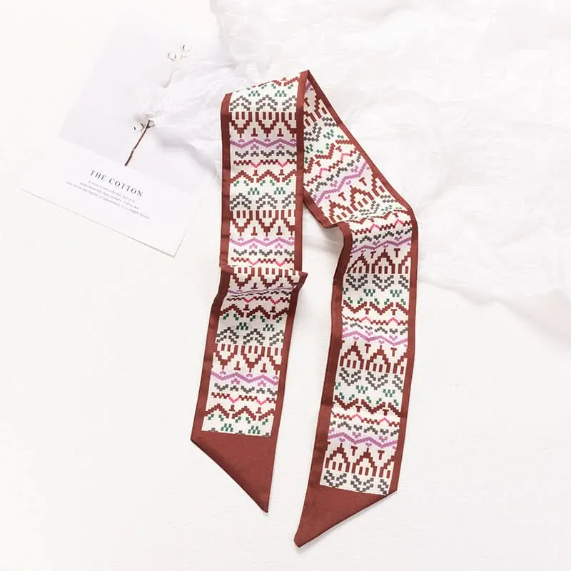 Silk Scarf Ribbon Ponytail Bow - Letter Headband Accessory (Set of 2pcs.)