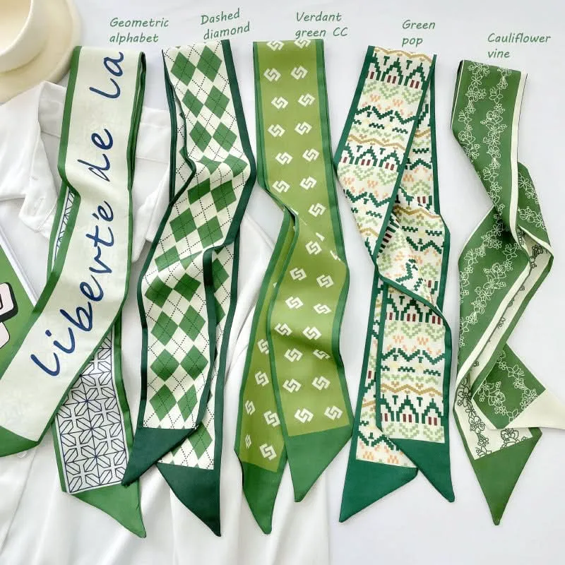 Silk Scarf Ribbon Ponytail Bow - Letter Headband Accessory (Set of 2pcs.)