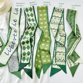 Silk Scarf Ribbon Ponytail Bow - Letter Headband Accessory (Set of 2pcs.)